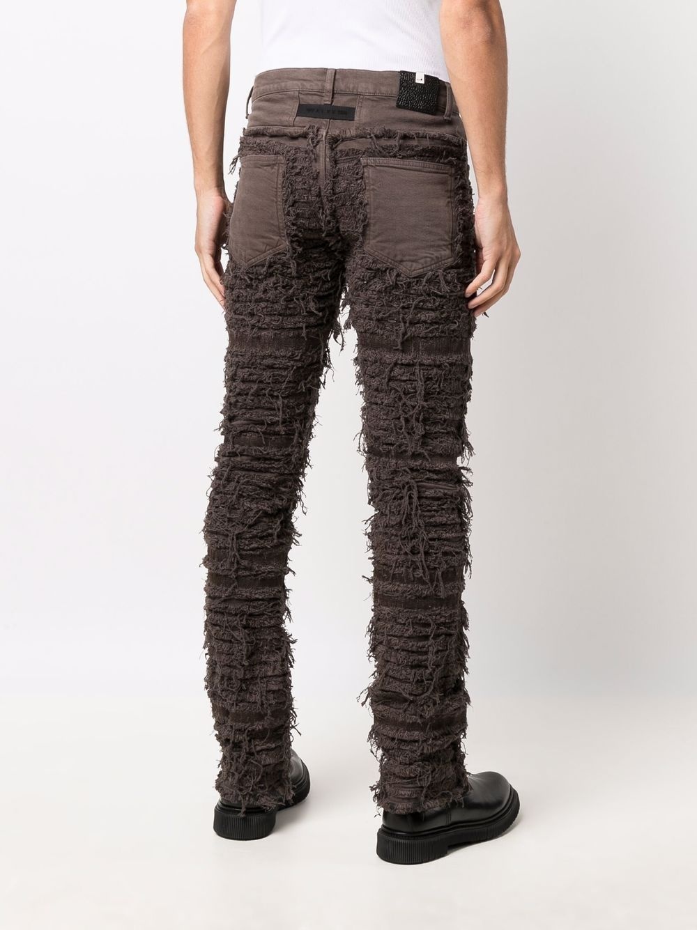 frayed slim-fit jeans - 4