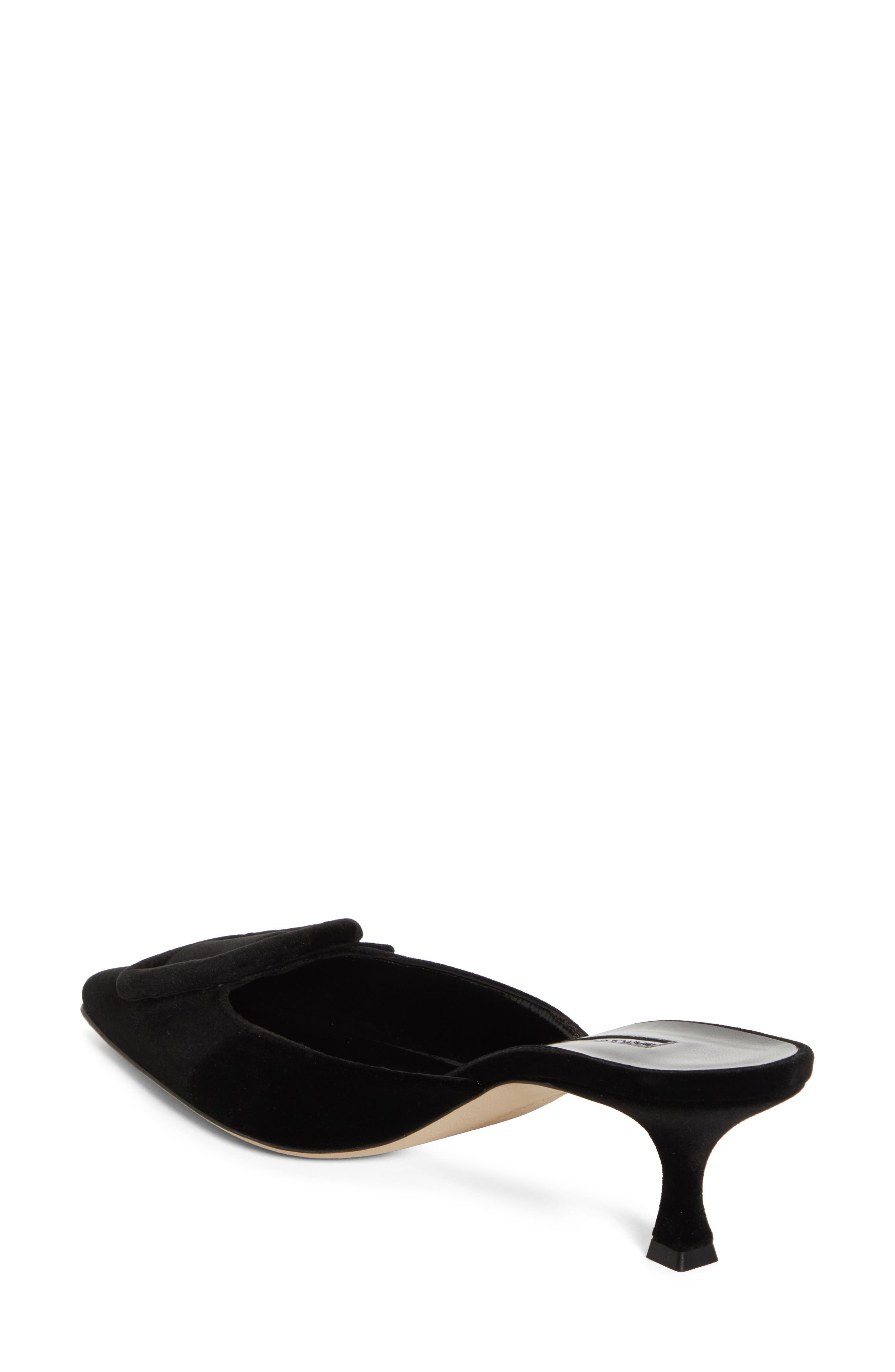 Manolo Blahnik Maysale Buckle Pointed Toe Mule in Black at Nordstrom - 2