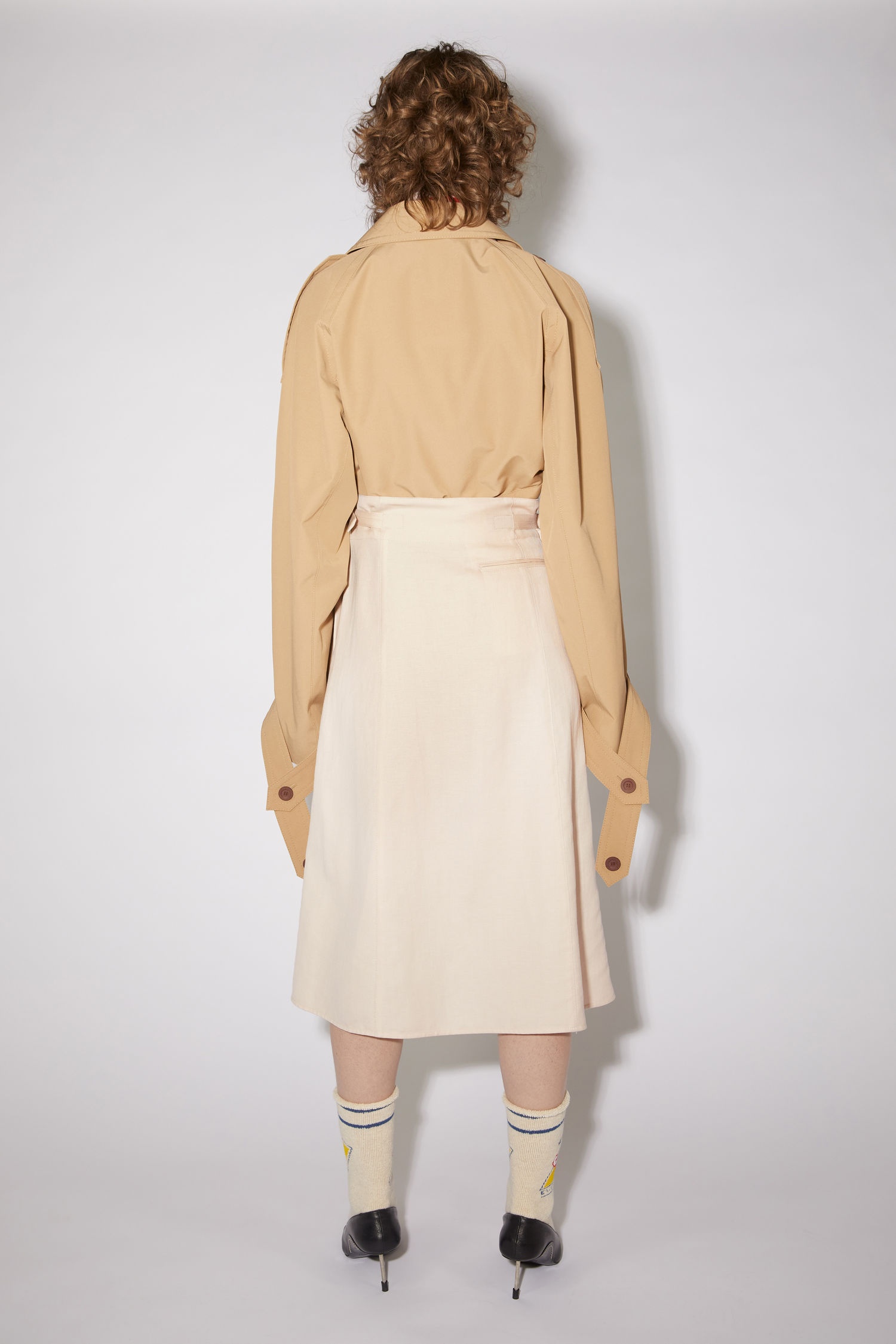 Unlined wrap skirt - Powder pink - 3