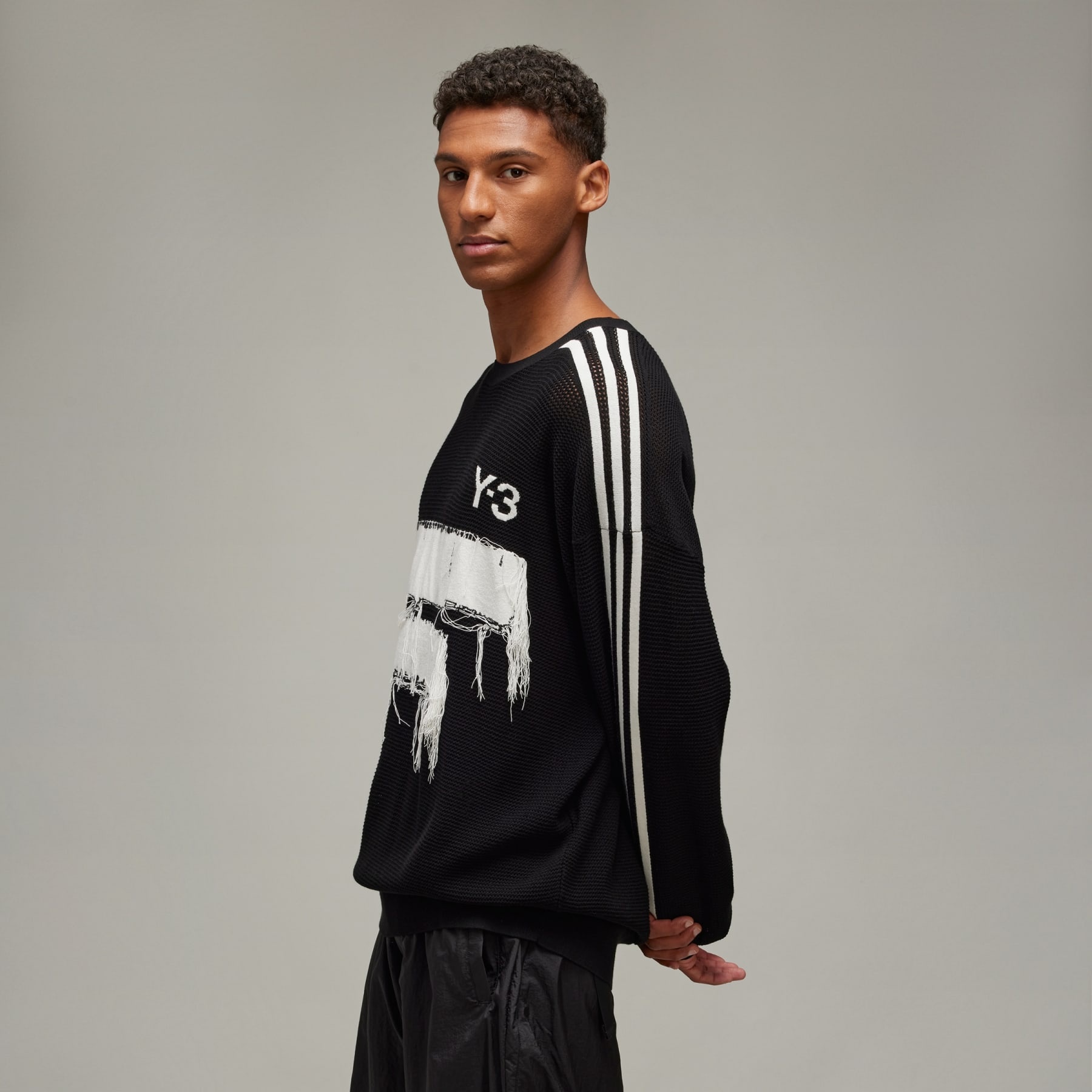 トップス Y-3 Classic Knit Crew Sweater XL Y-3 Y-3 Graphic Knit Crew Sweater | REVERSIBLE