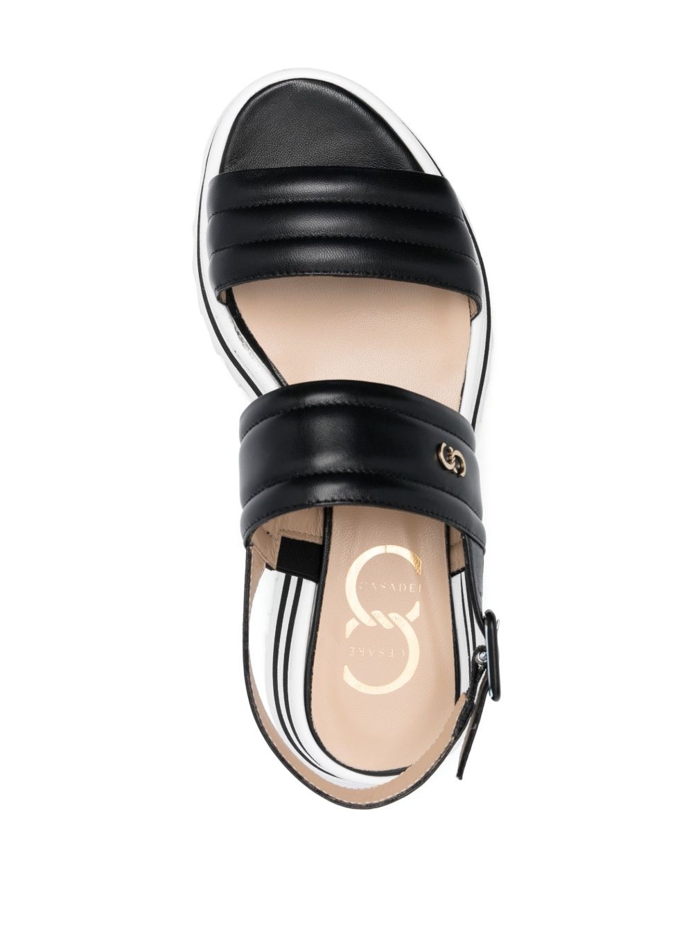 logo-print wedge sandals - 4