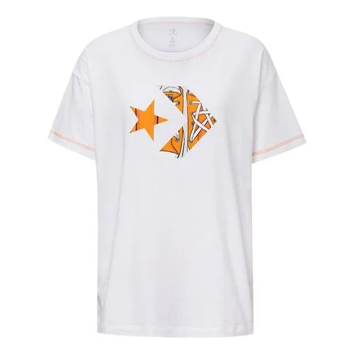(WMNS) Converse Canvas Shoes Logo Print Short-Sleeved White 10020855-A01 - 1