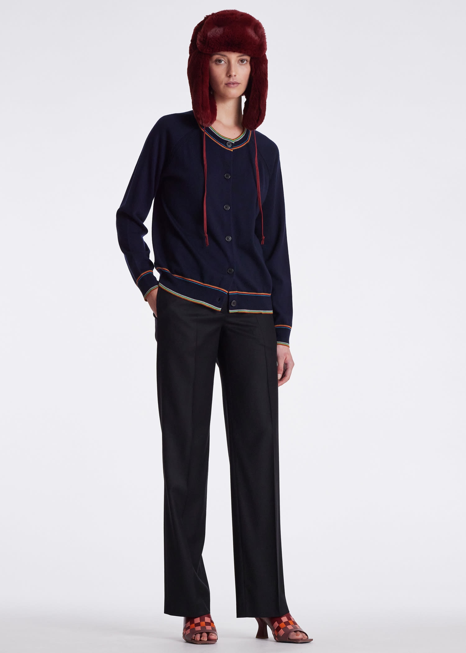 'Signature Stripe' Trim Cardigan - 6