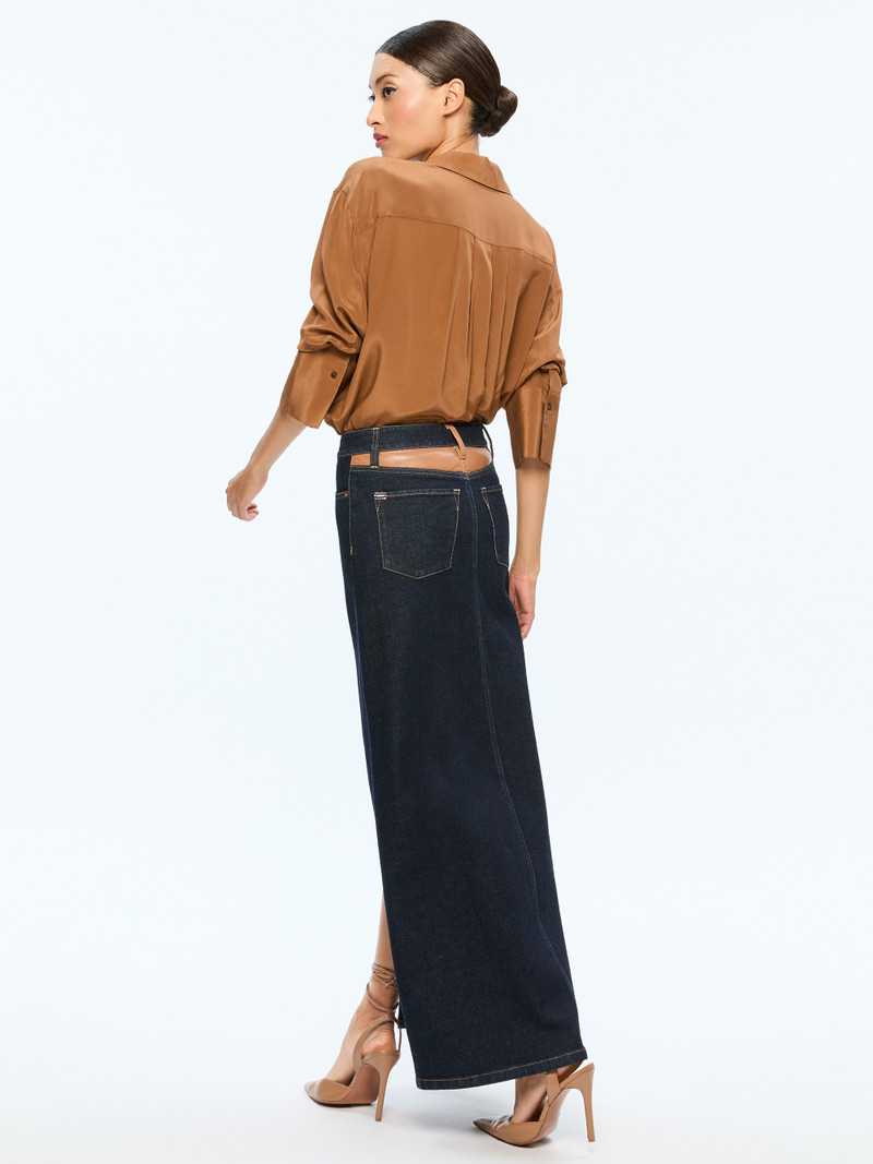 Alice + Olivia RYE HIGH RISE SKIRT WITH VEGAN COMBO outlook