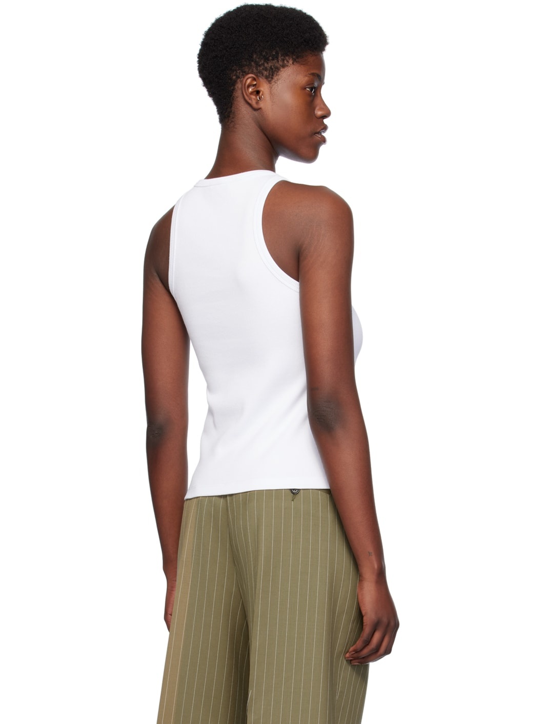 White Embroidered Tank Top - 3