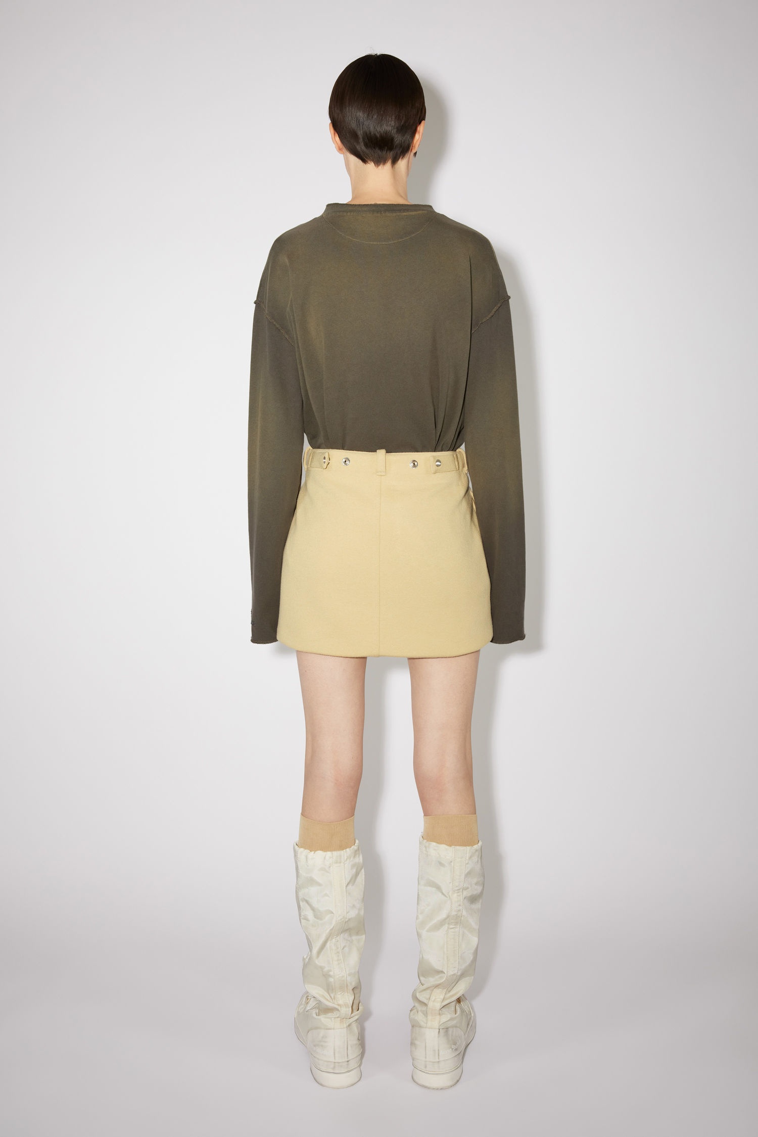 Heavy crepe skirt - Straw yellow - 3