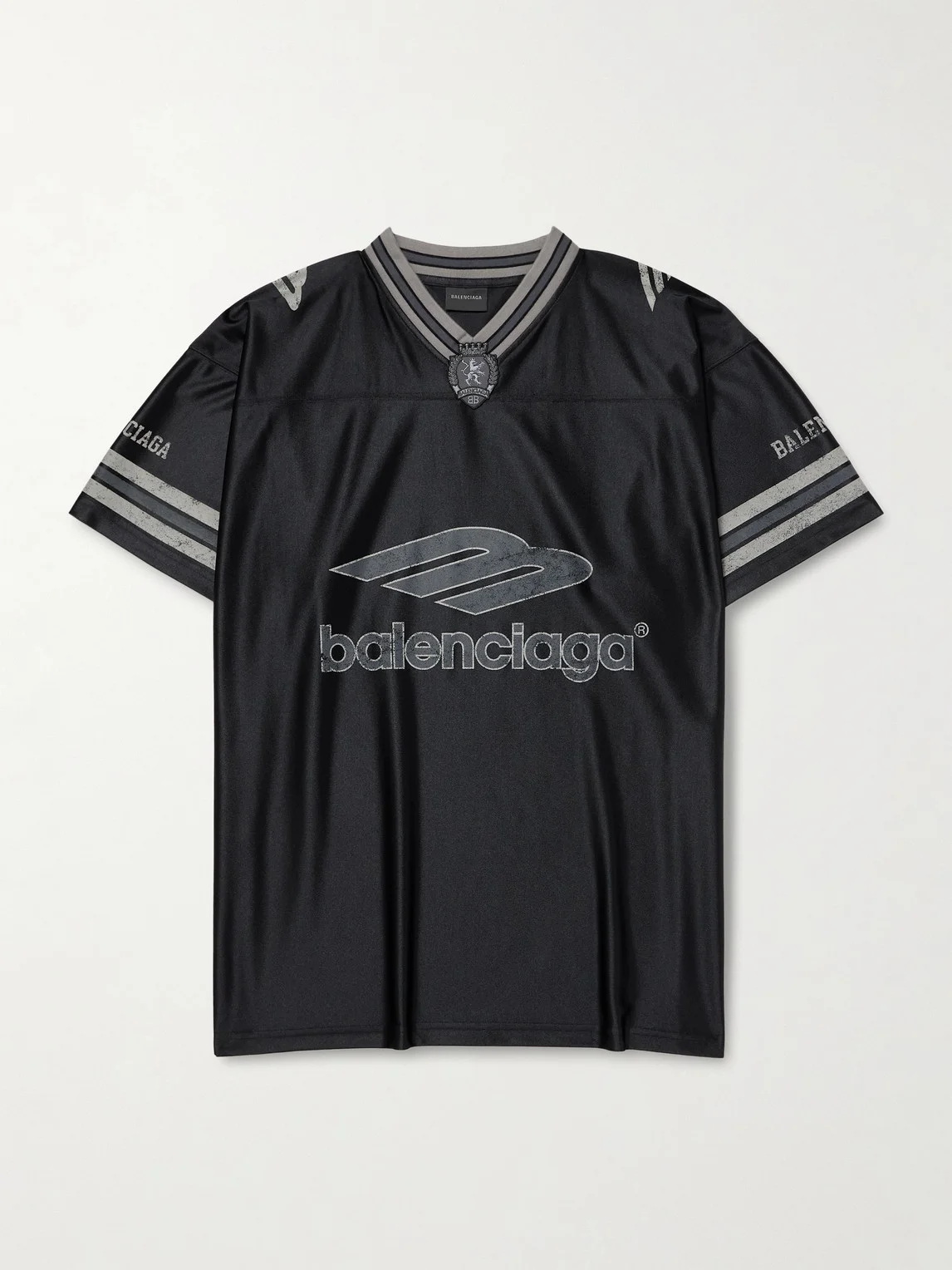 Logo-Print Striped Appliquéd Jersey T-Shirt - 1