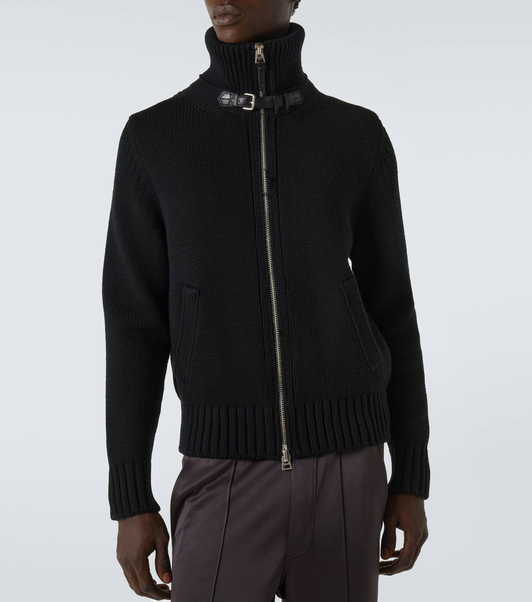 Wool zip-up sweater - 3