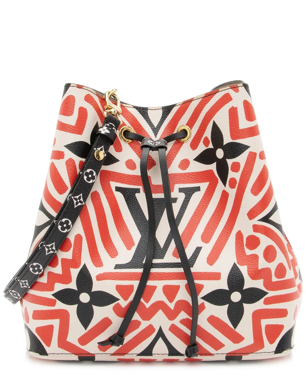 Louis Vuitton Black, Red, White Coated Canvas & Leather Crafty Neonoe MM (Authentic Pre-Loved) - 1