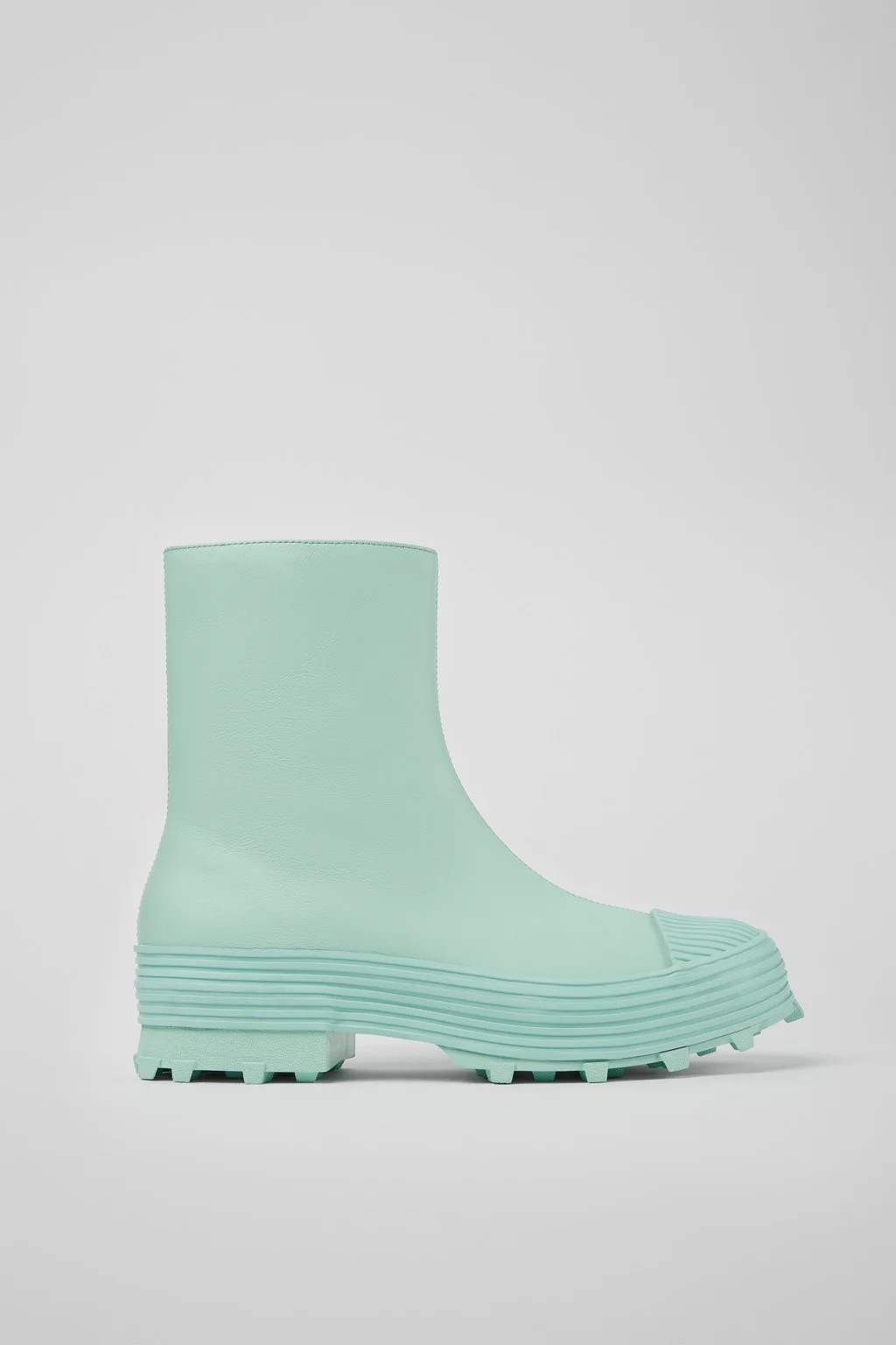 Light green leather boots - 1