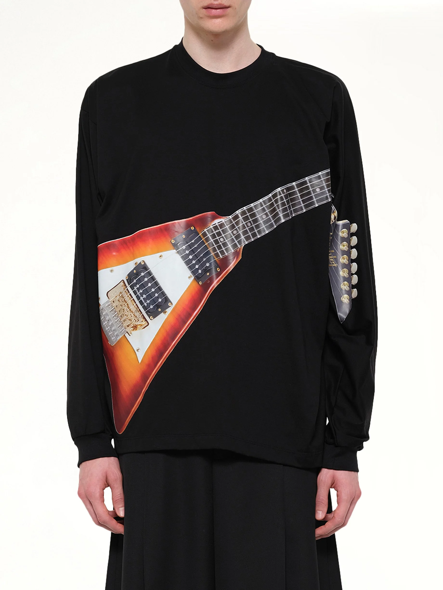Air Guitar Long Sleeve T-Shirt in Black - 1