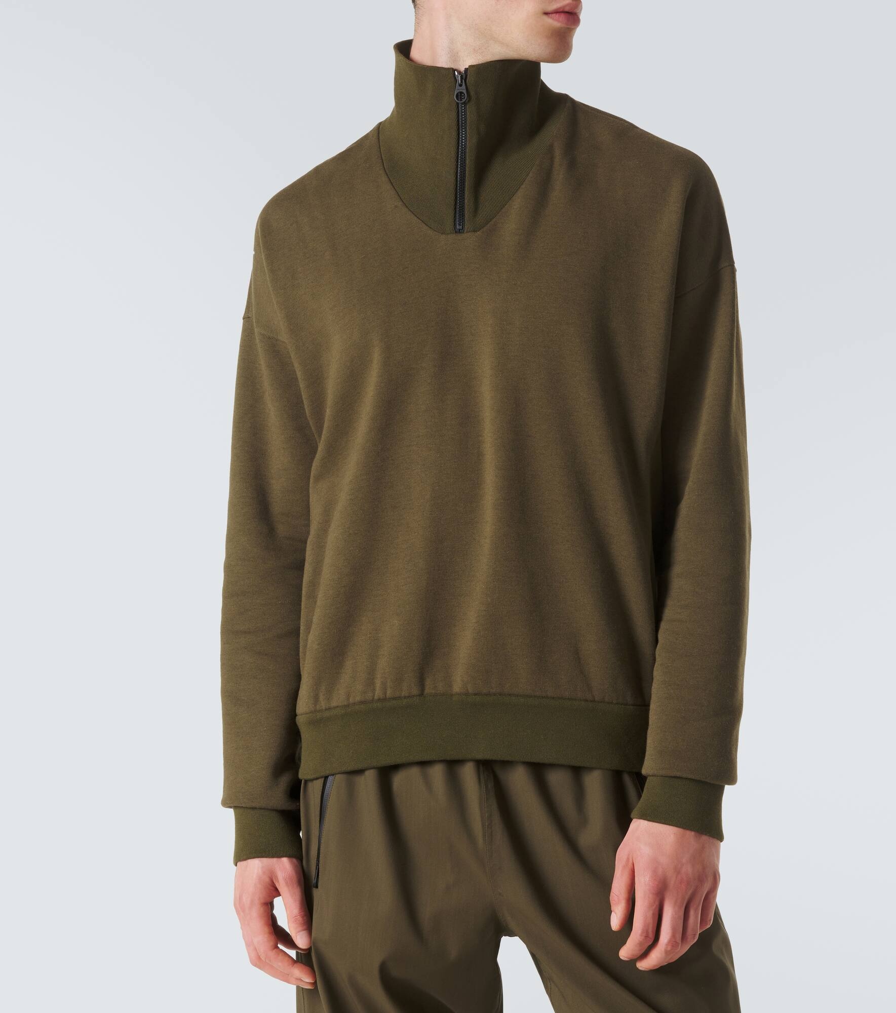 Cotton and cashmere half-zip sweater - 3