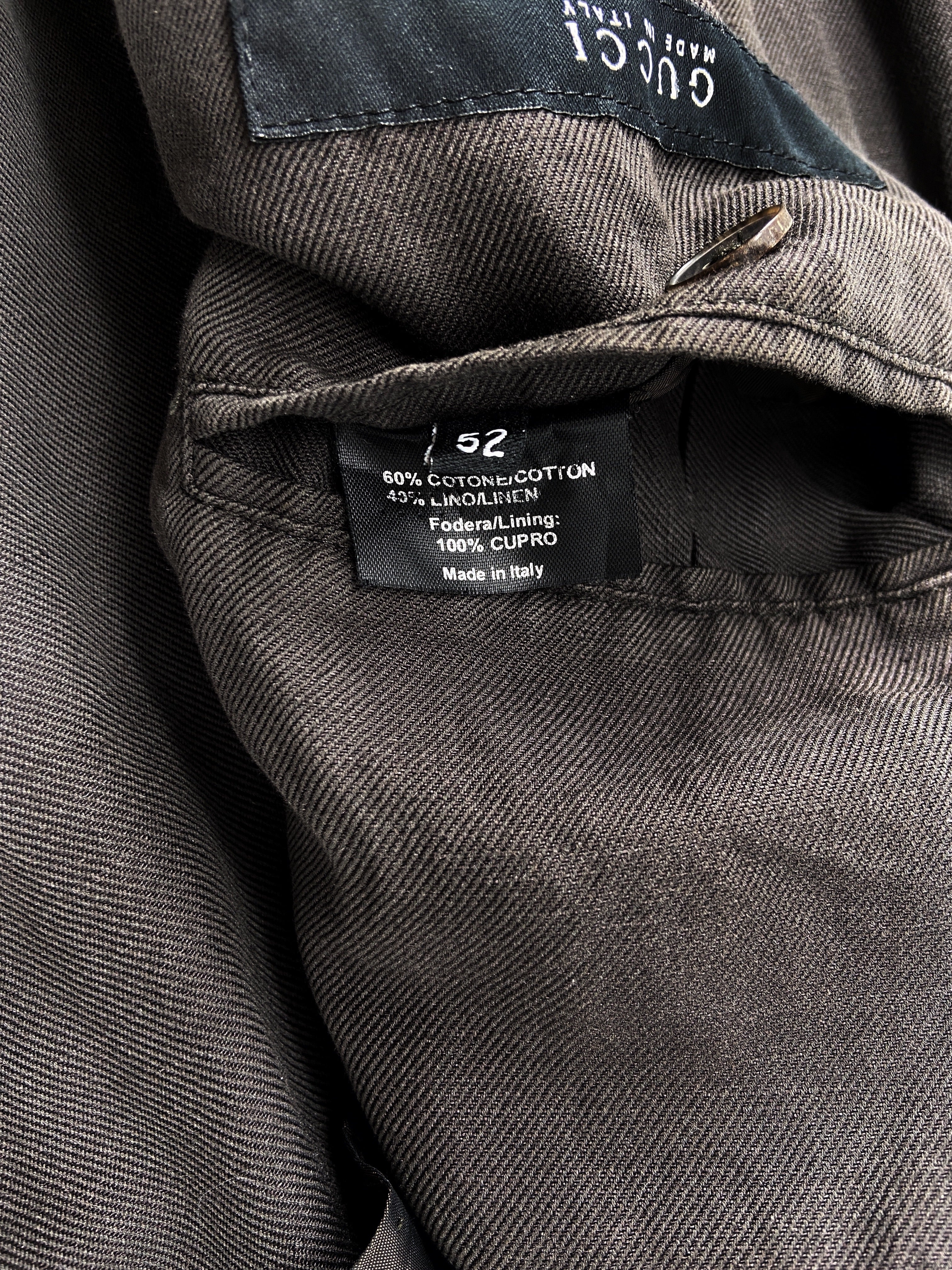 Gucci Spring 2003 Tom Ford Brown Military Jacket Coat 52 - 14