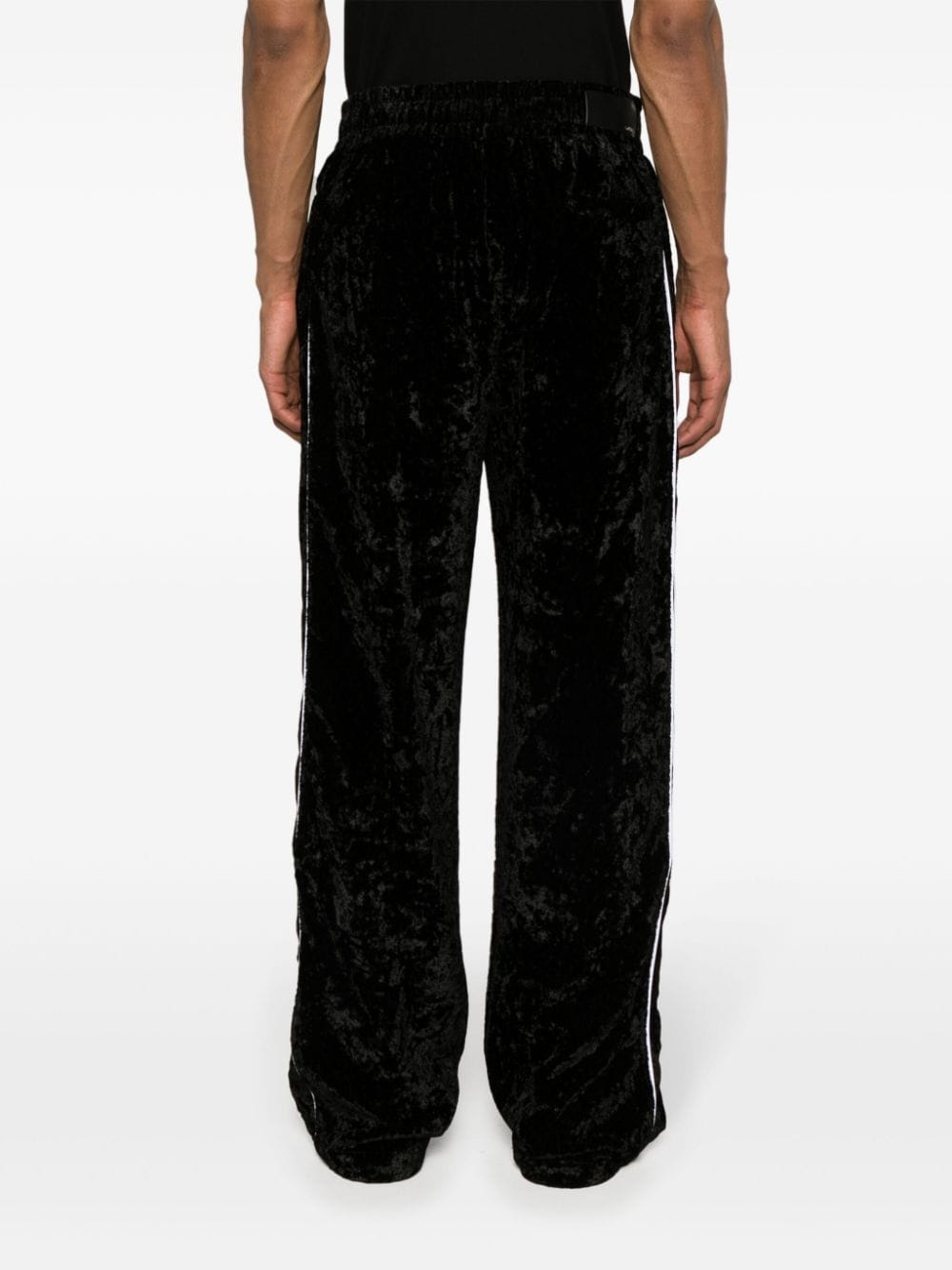 crushed velvet track pants - 4