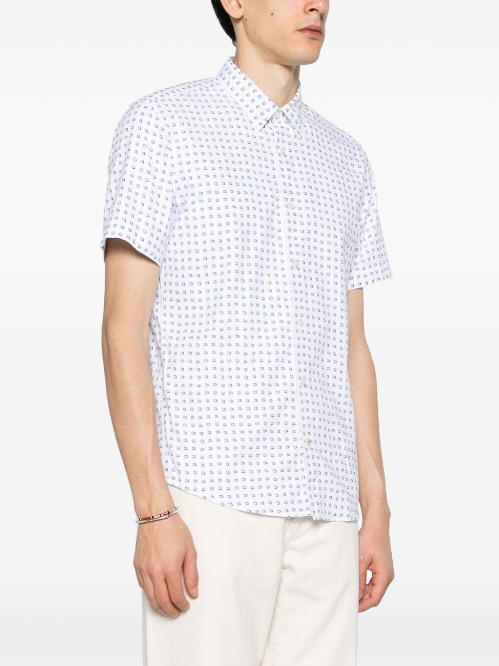 geometric-print cotton shirt - 3
