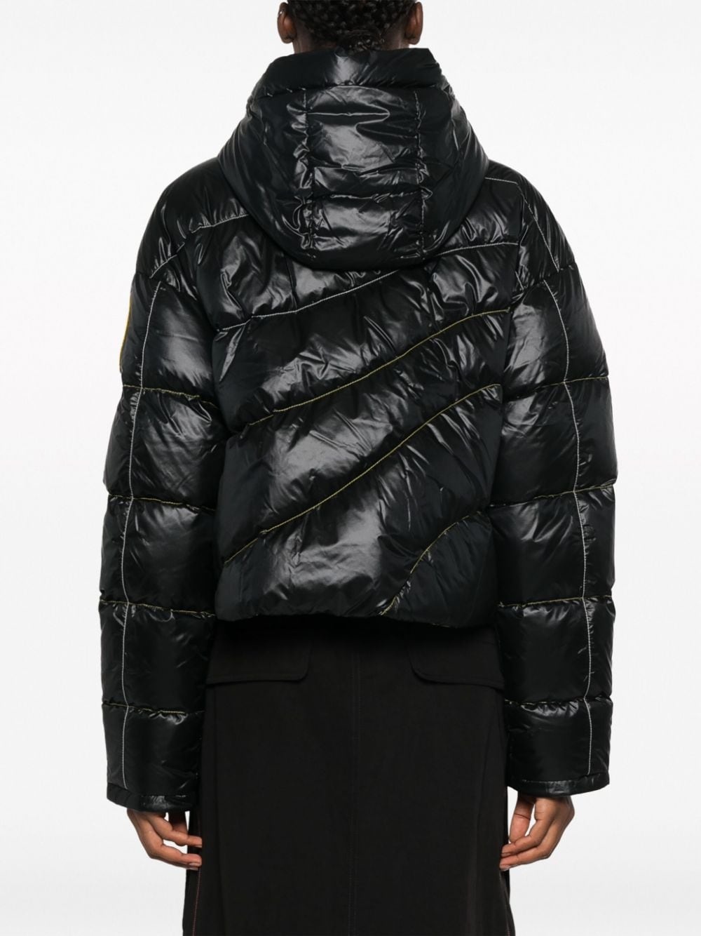 logo-patch down puffer jacket - 4