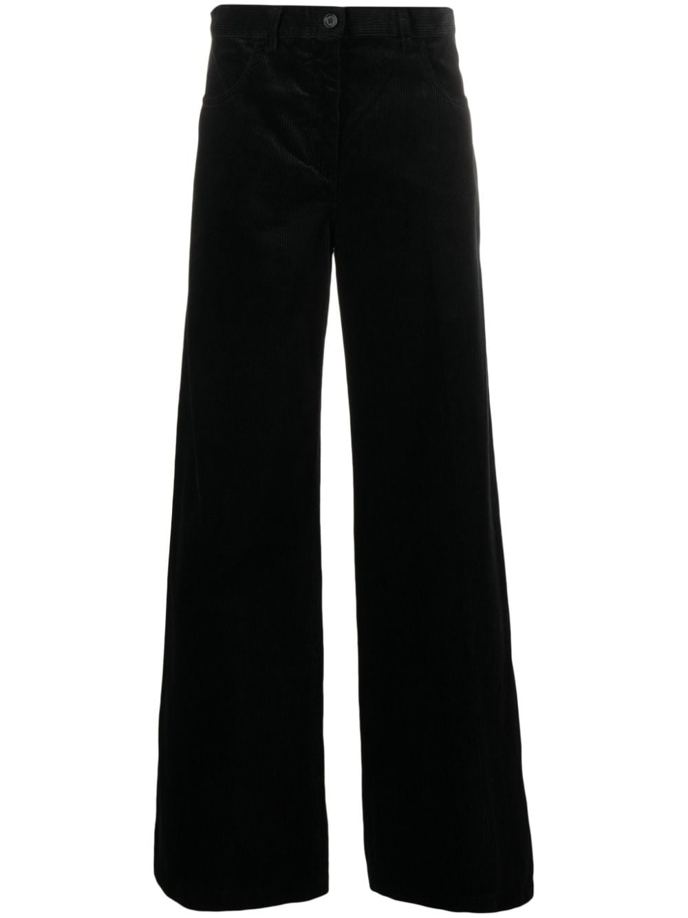 corduroy flared cotton trousers - 1