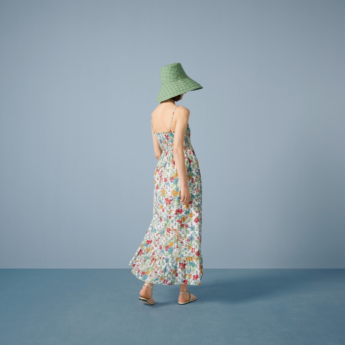 Floral anchor print cotton dress - 6