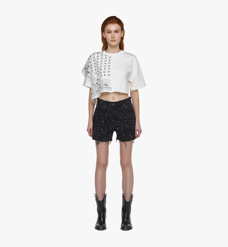 MCM Cropped Bandana T-Shirt in Organic Cotton outlook
