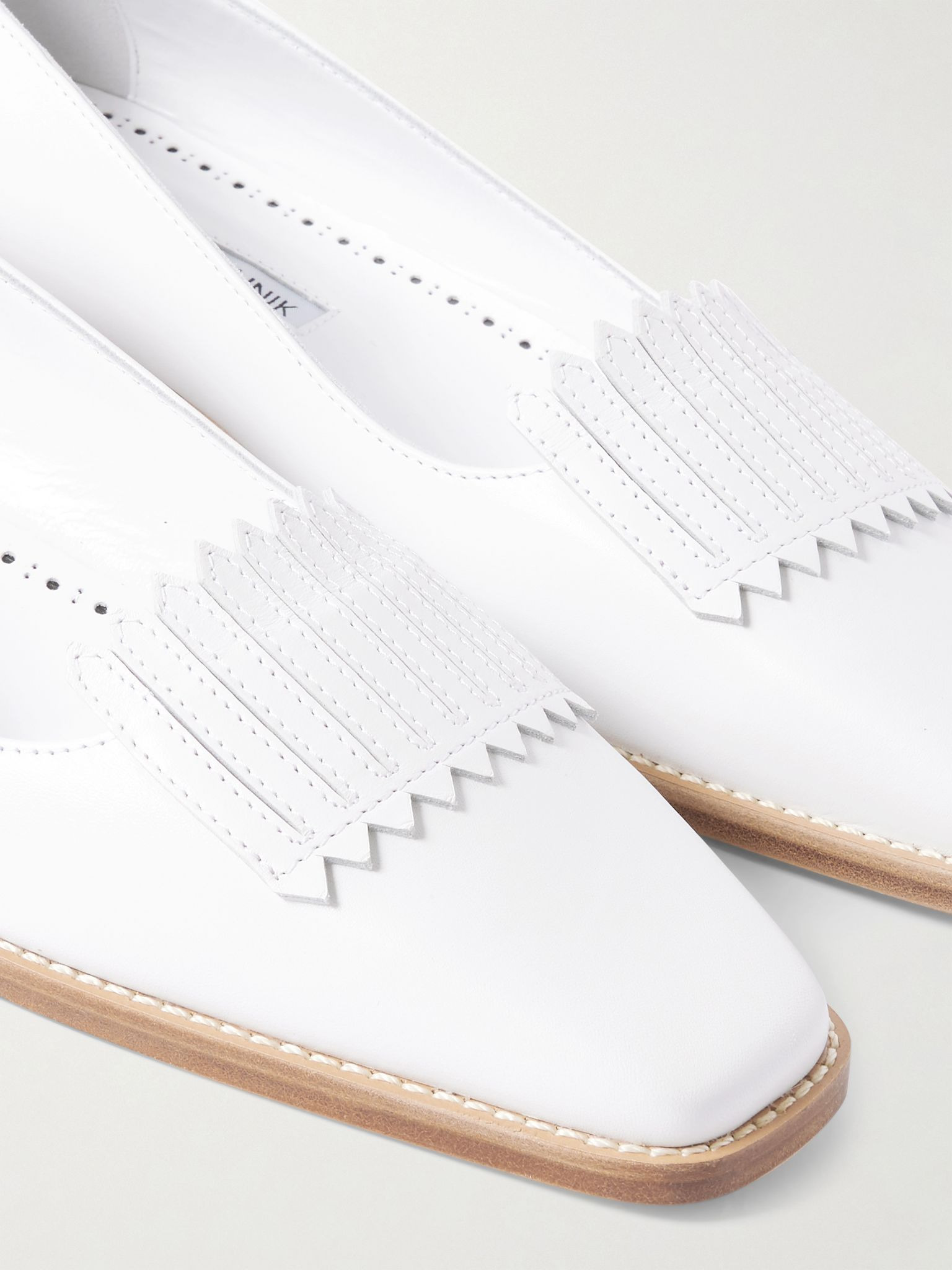 Pausaniasflat fringed leather loafers White - 4