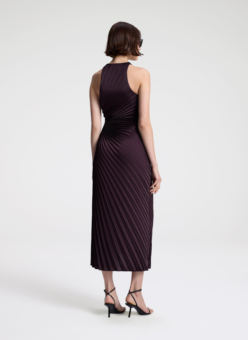 Reagan Satin Pleated Midi Dress 6