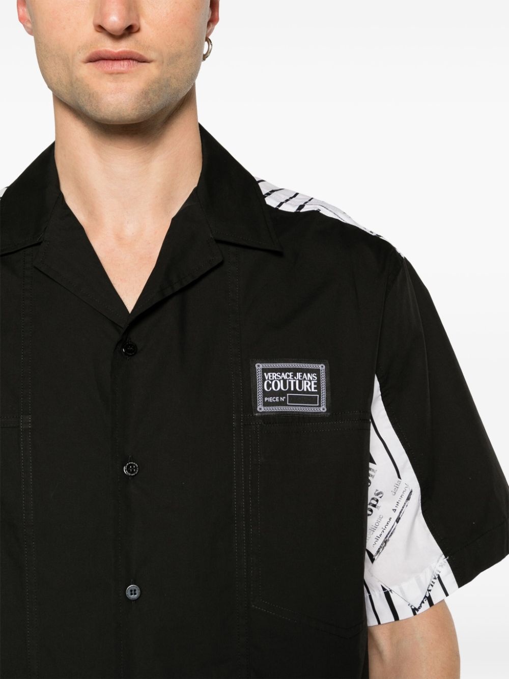 panelled cotton shirt - 5