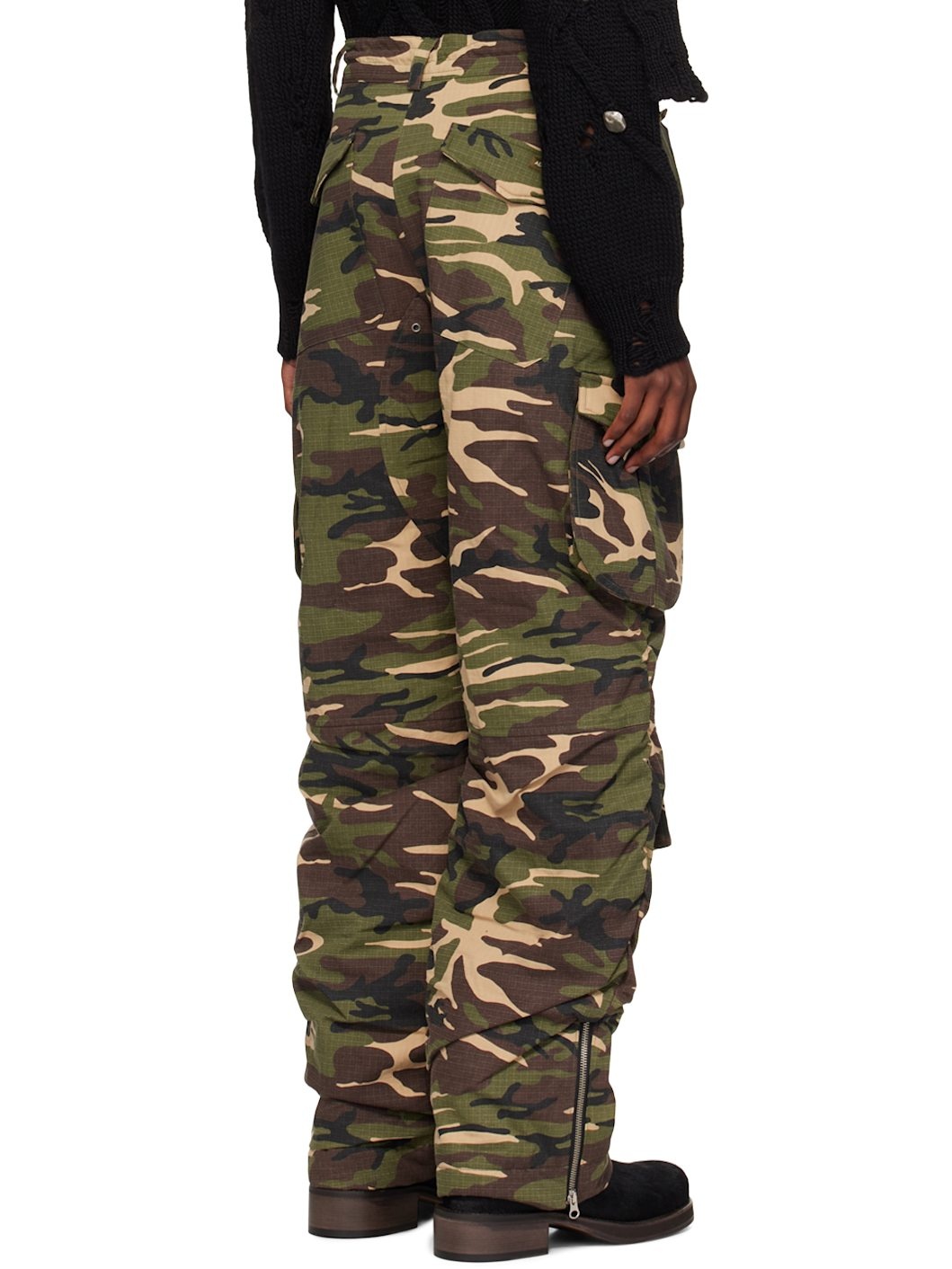 Green Camouflage Reversible Cargo Pants - 3
