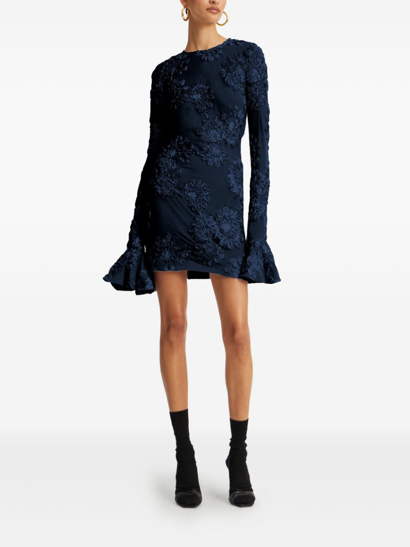 ROTATE 3D floral mesh mini dress outlook