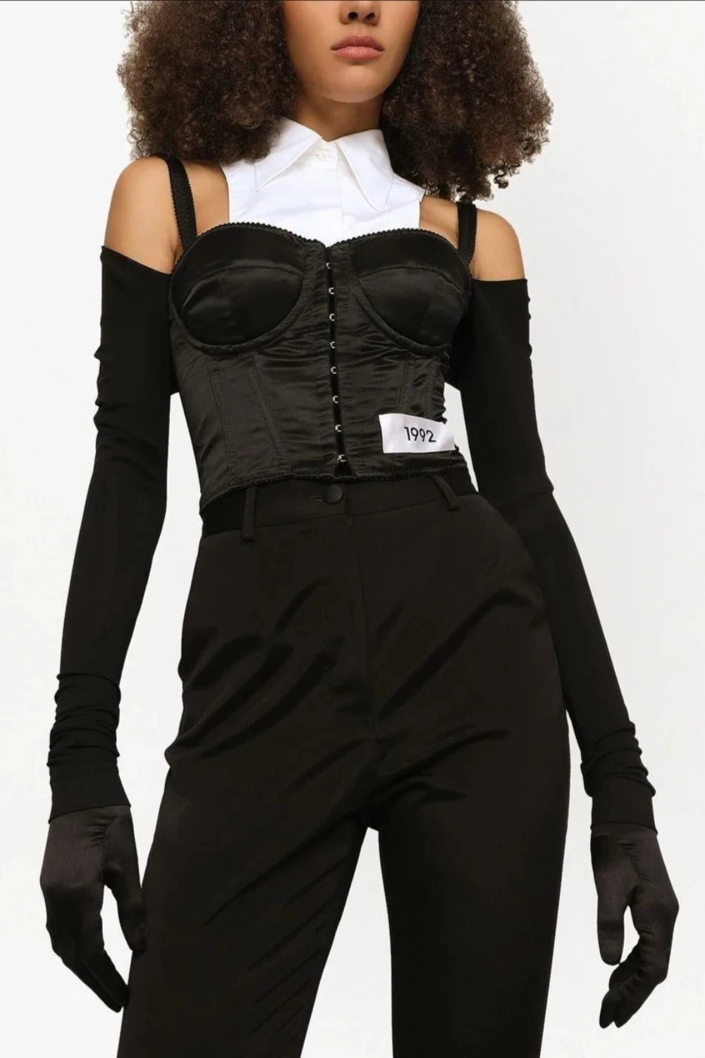 Kim Dolce & Gabbana Jersey Satin and Poplin Corset top - 4