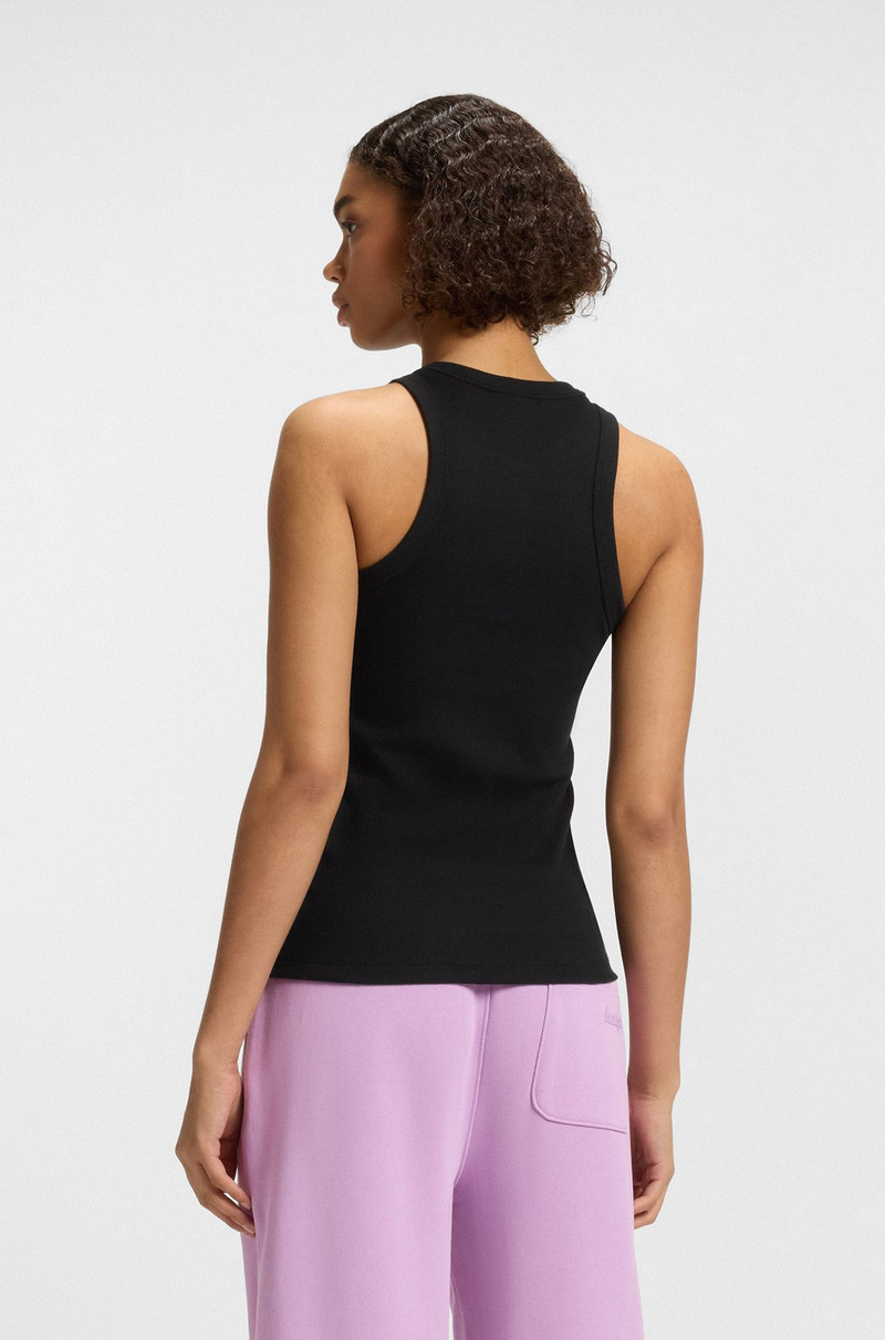 SLIM-FIT STRETCH-COTTON TOP WITH BLUE LOGO BADGE 4