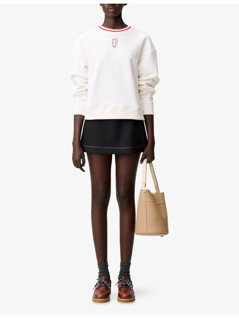 Claudie Pierlot Brand-Embroidered Relaxed-Fit Cotton-Jersey Sweatshirt outlook