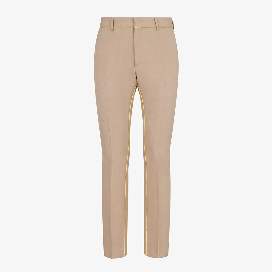 Beige wool pants - 1