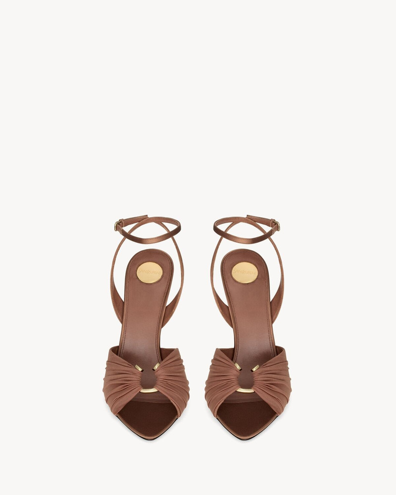 SAINT LAURENT LOLA SANDALS IN SMOOTH LEATHER AND DRAPED JERSEY outlook