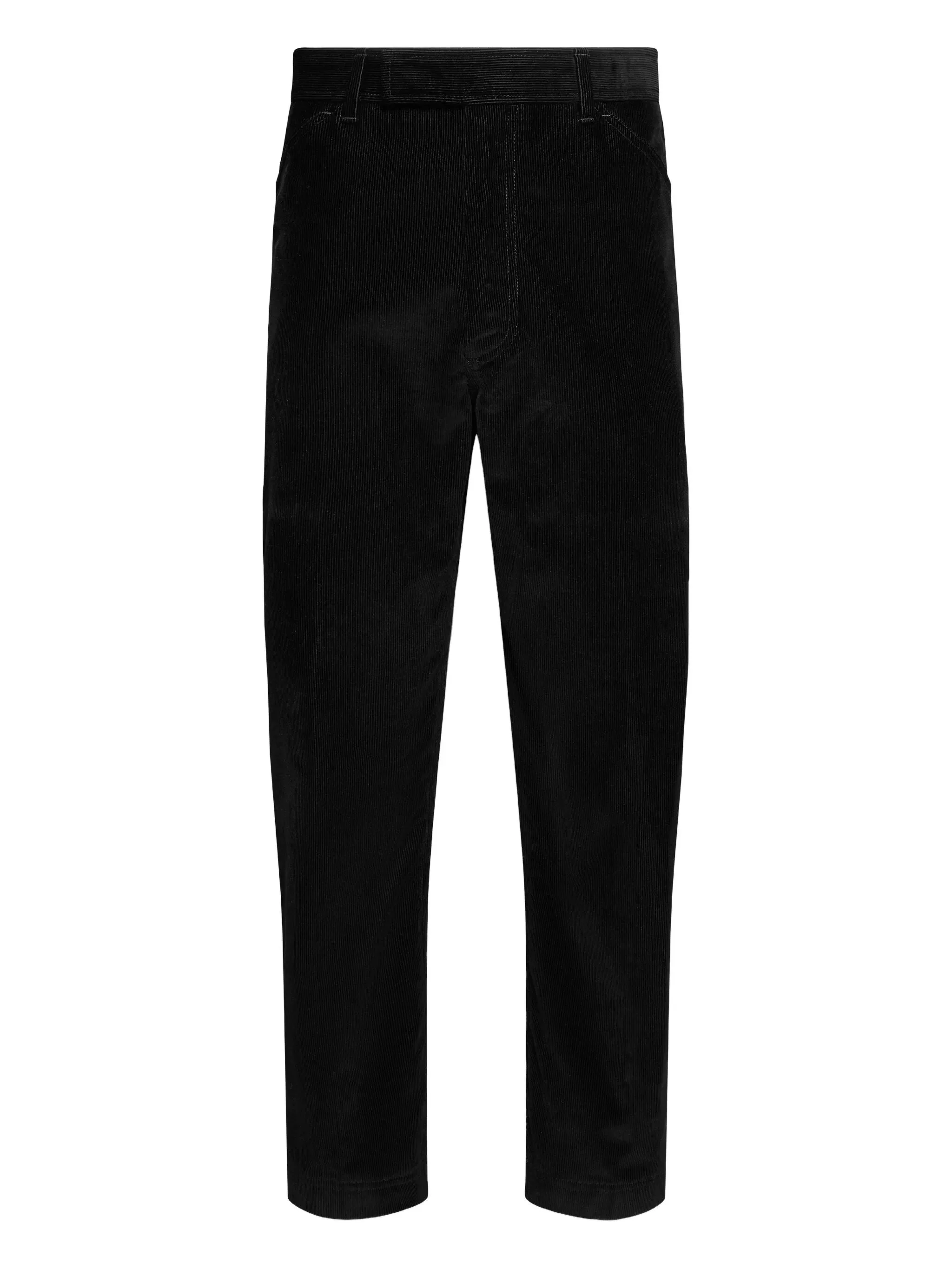 corduroy-texture concealed-fastening chino trousers - 1