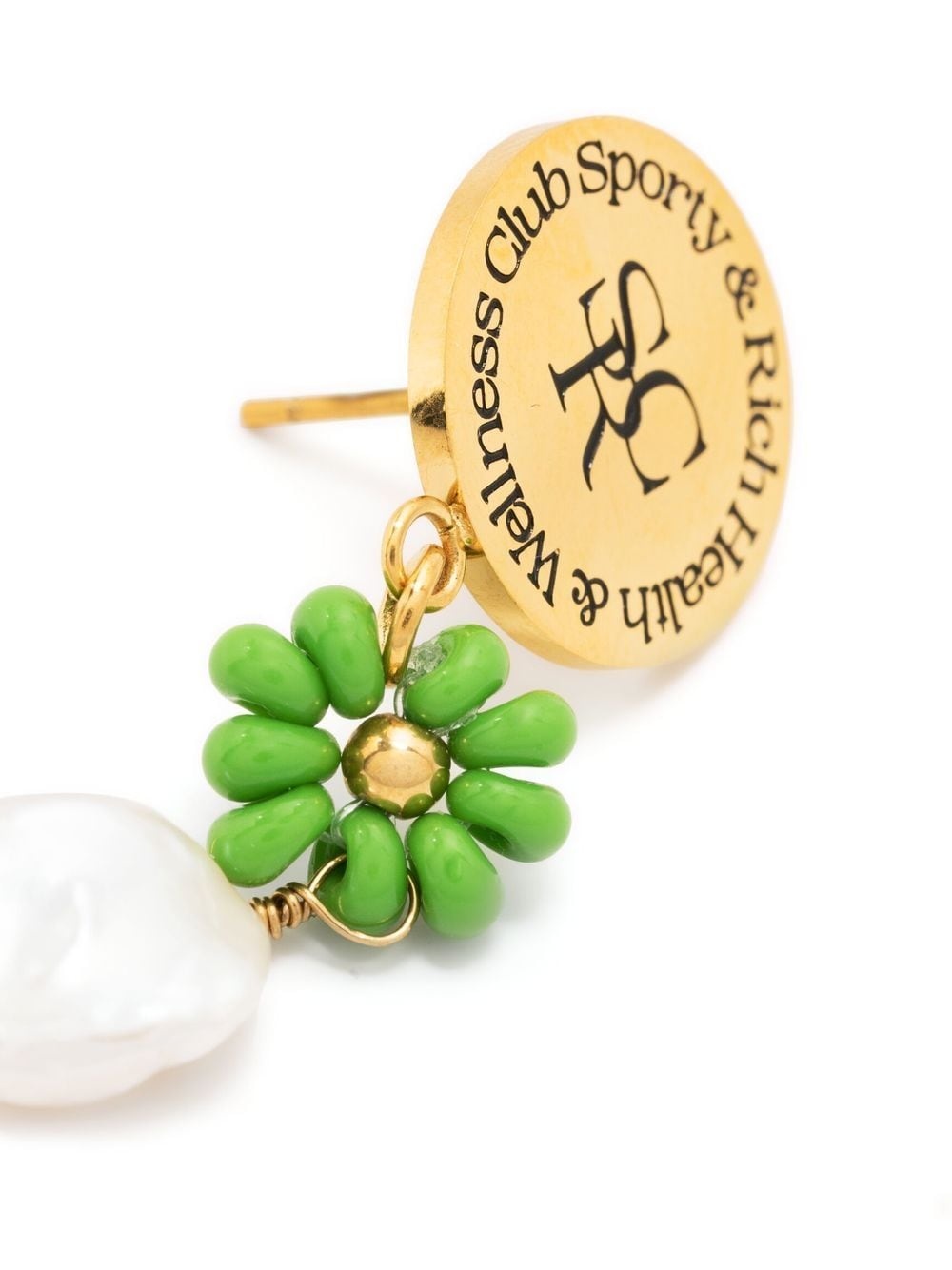 pearl resin drop earrings - 4