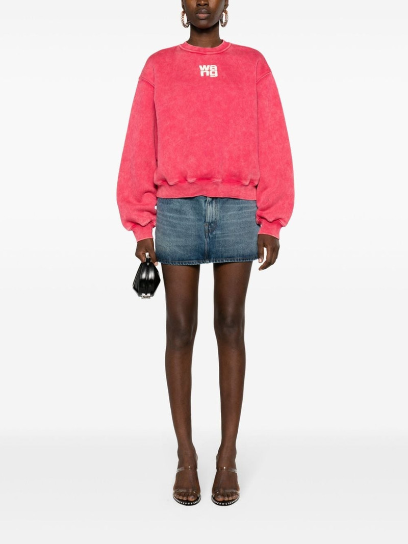 Alexander Wang logo flocked faded sweatshirt outlook