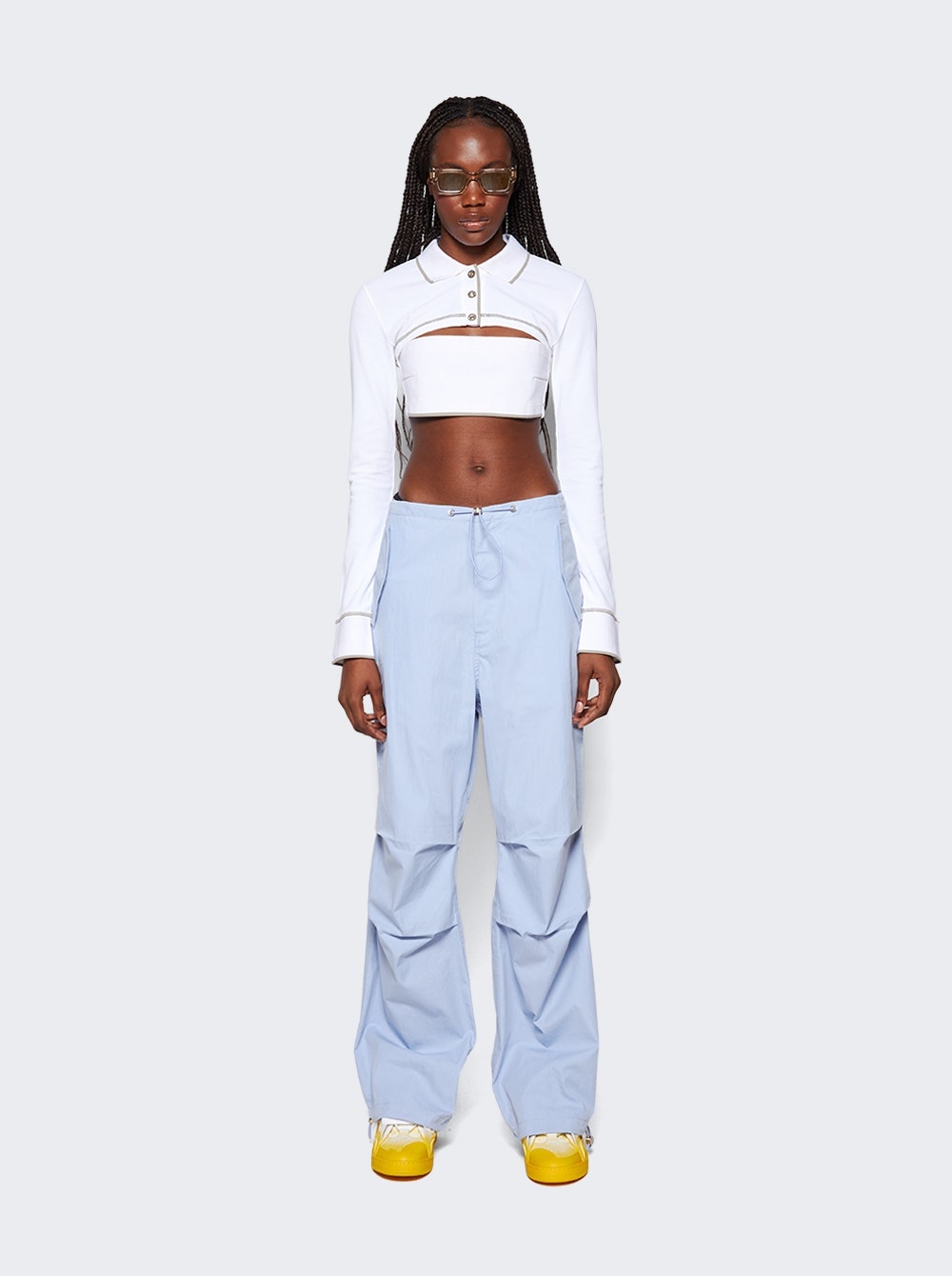 Shrunken Snap Polo Top Ivory - 2