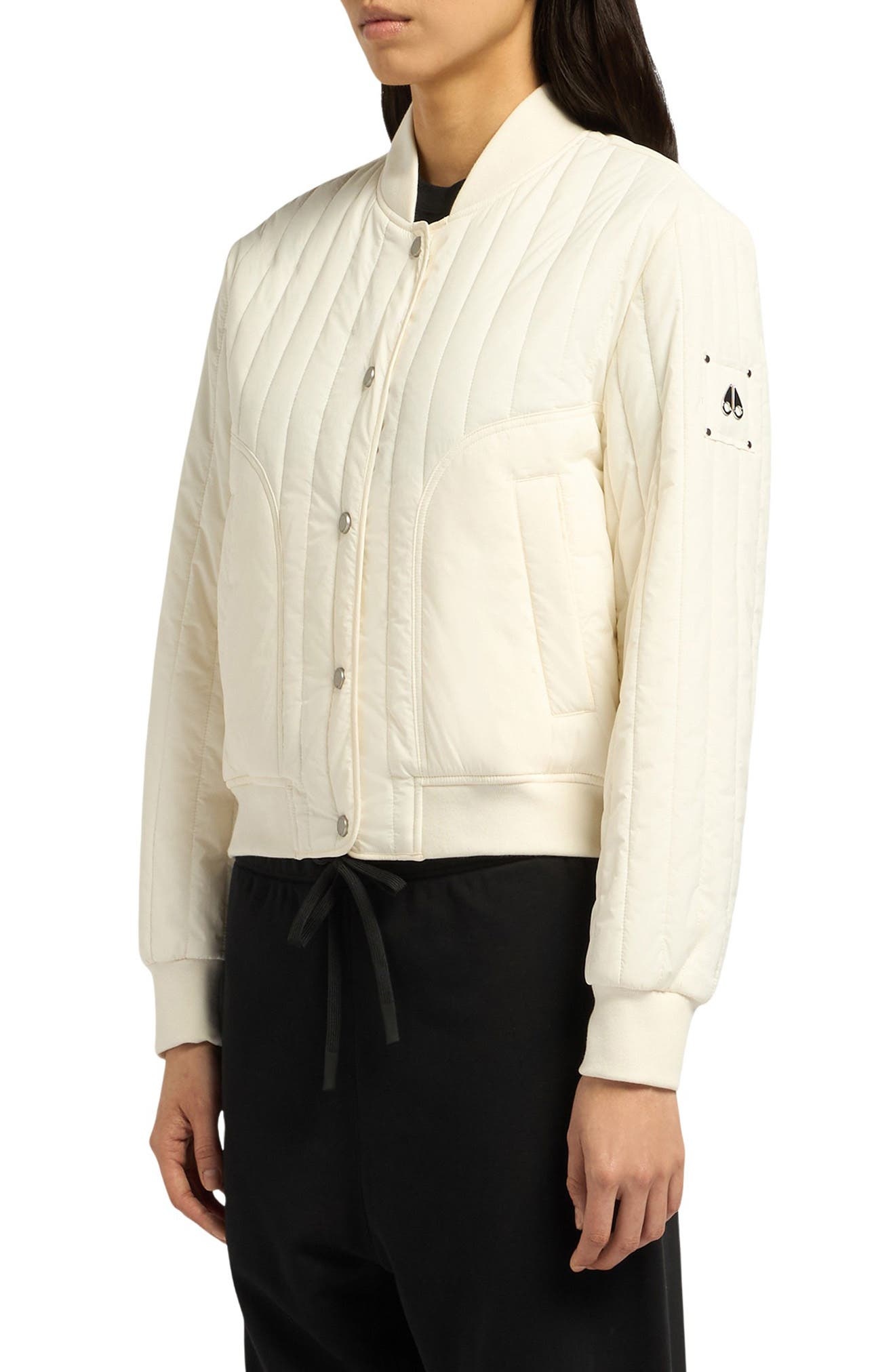 Moose Knuckles Fairhaven Quilted Ripstop Bomber Jacket in Plaster at Nordstrom - 3