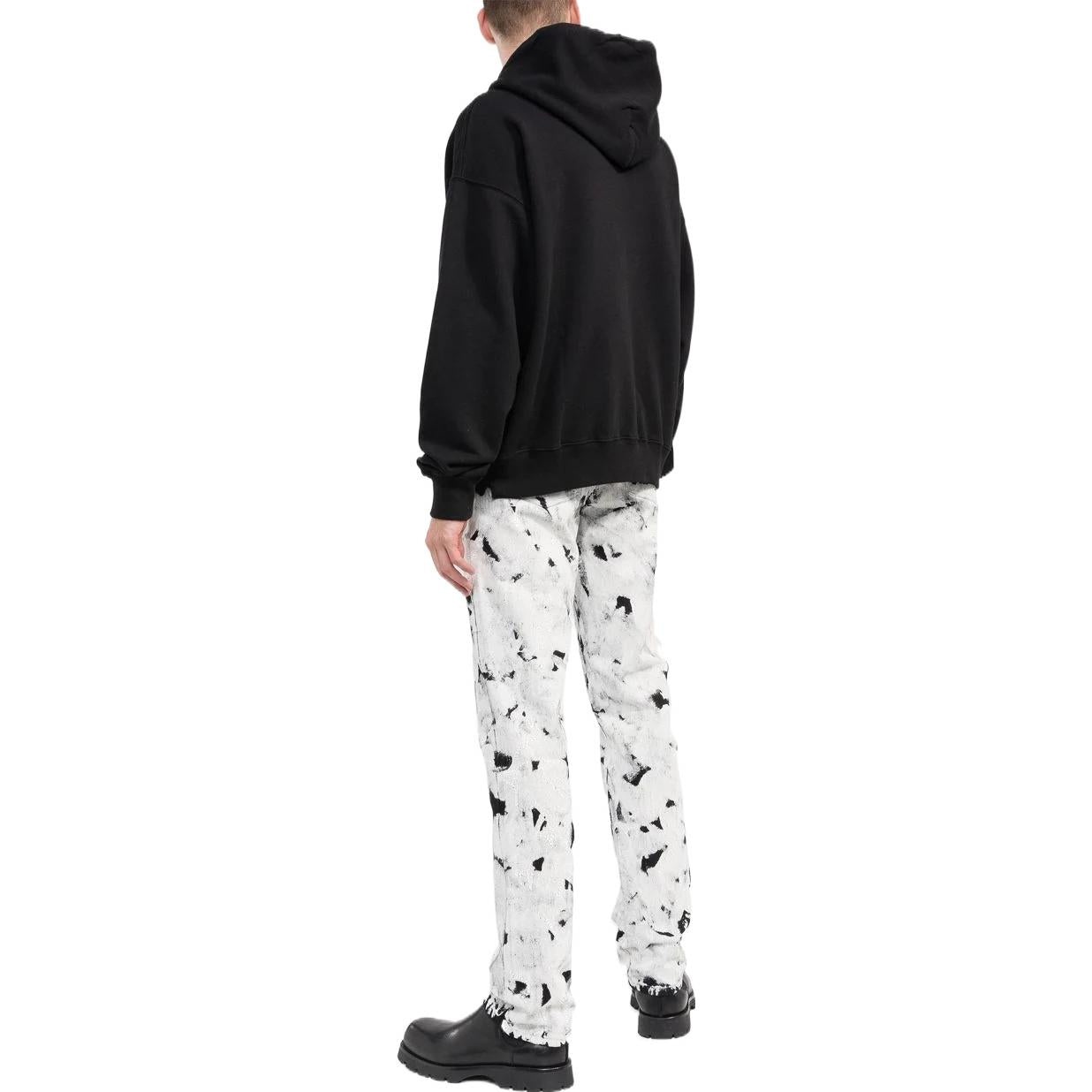 Men's Off-White FW22 Alphabet Logo Printing Hooded Long Sleeves Loose Fit Black OMBB085F22FLE0021001 - 4