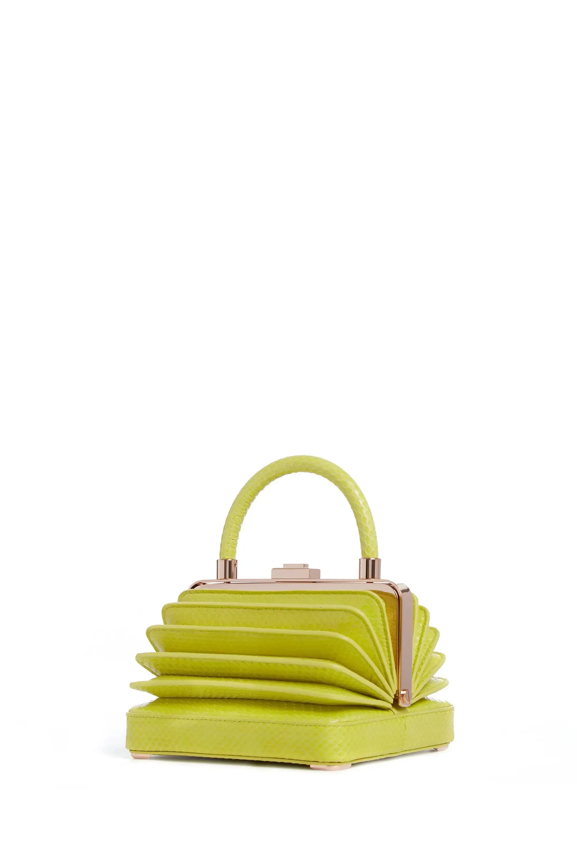 Small Diana Bag in Lime Adamite Snakeskin - 1