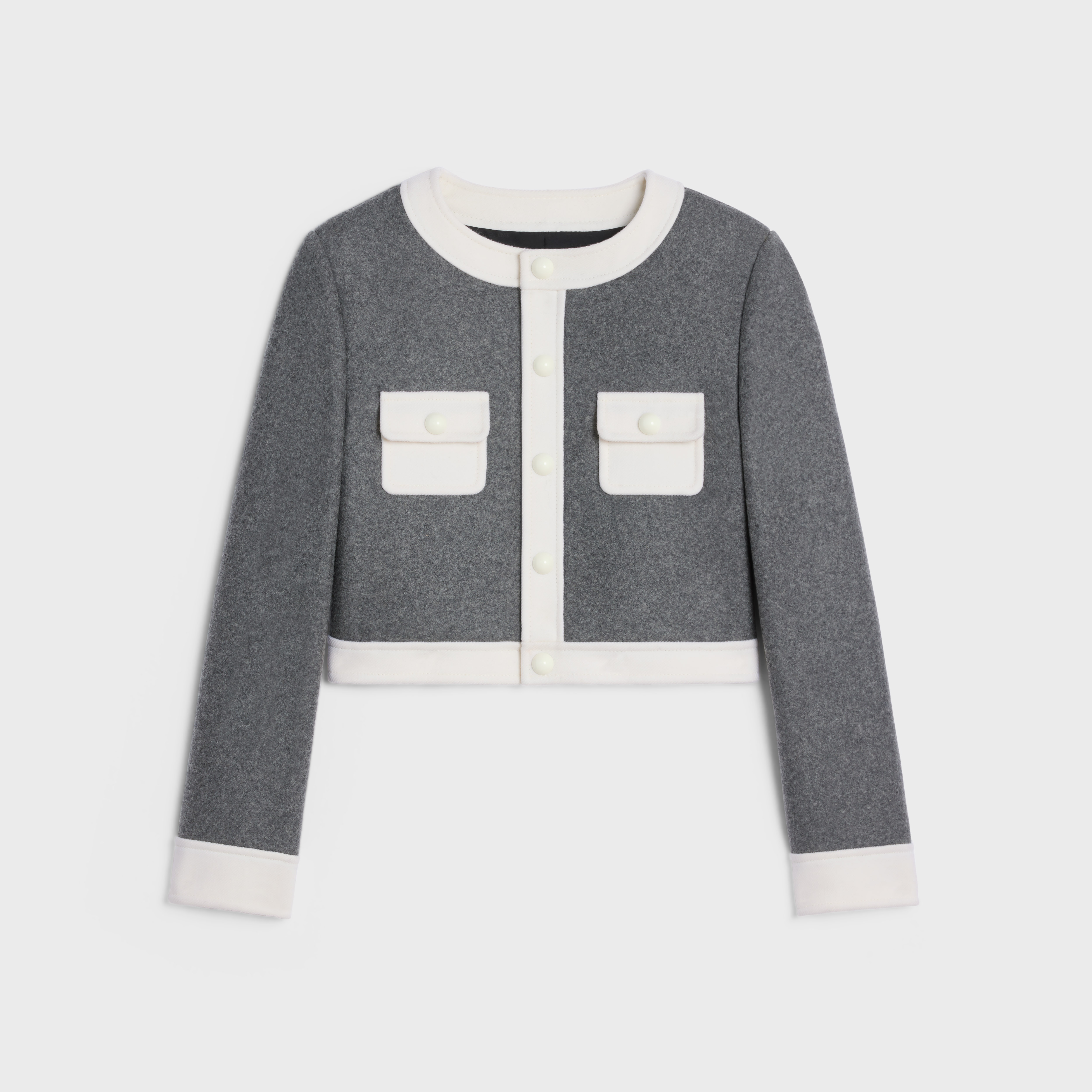 関税込 CELINE | Brompton jacket in wool cloth BROMPTON JACKET IN CASHMERE CLOTH - BLACK | CELINE