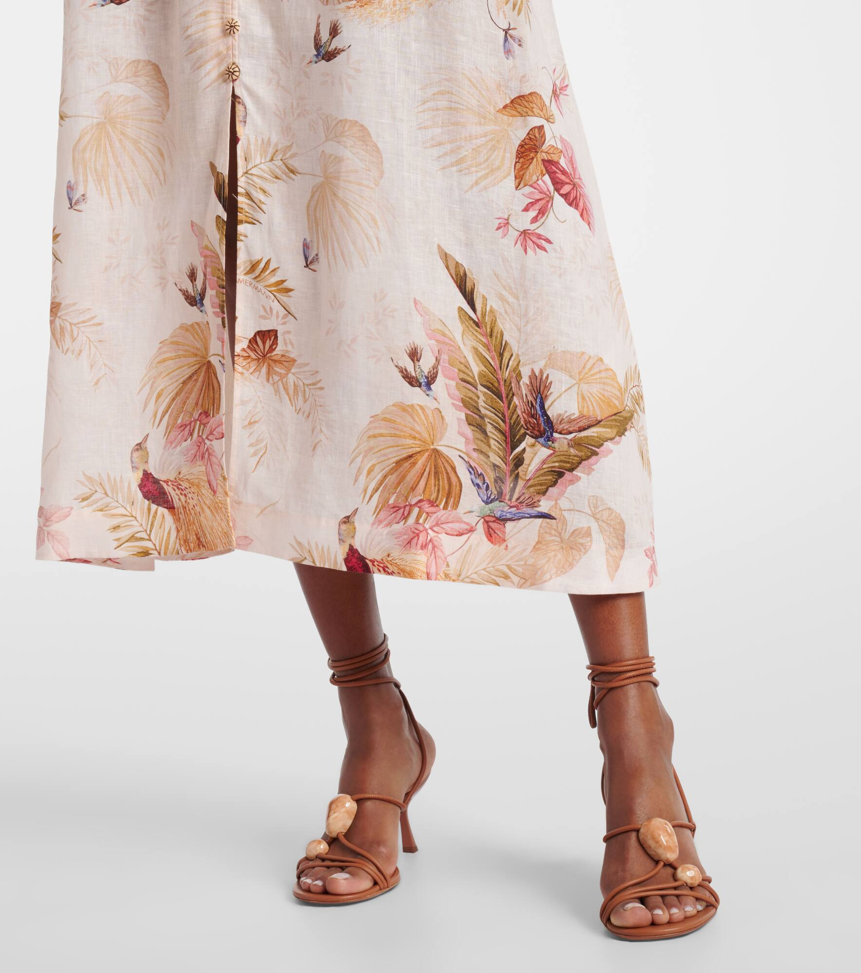 Ascension floral linen midi dress - 5