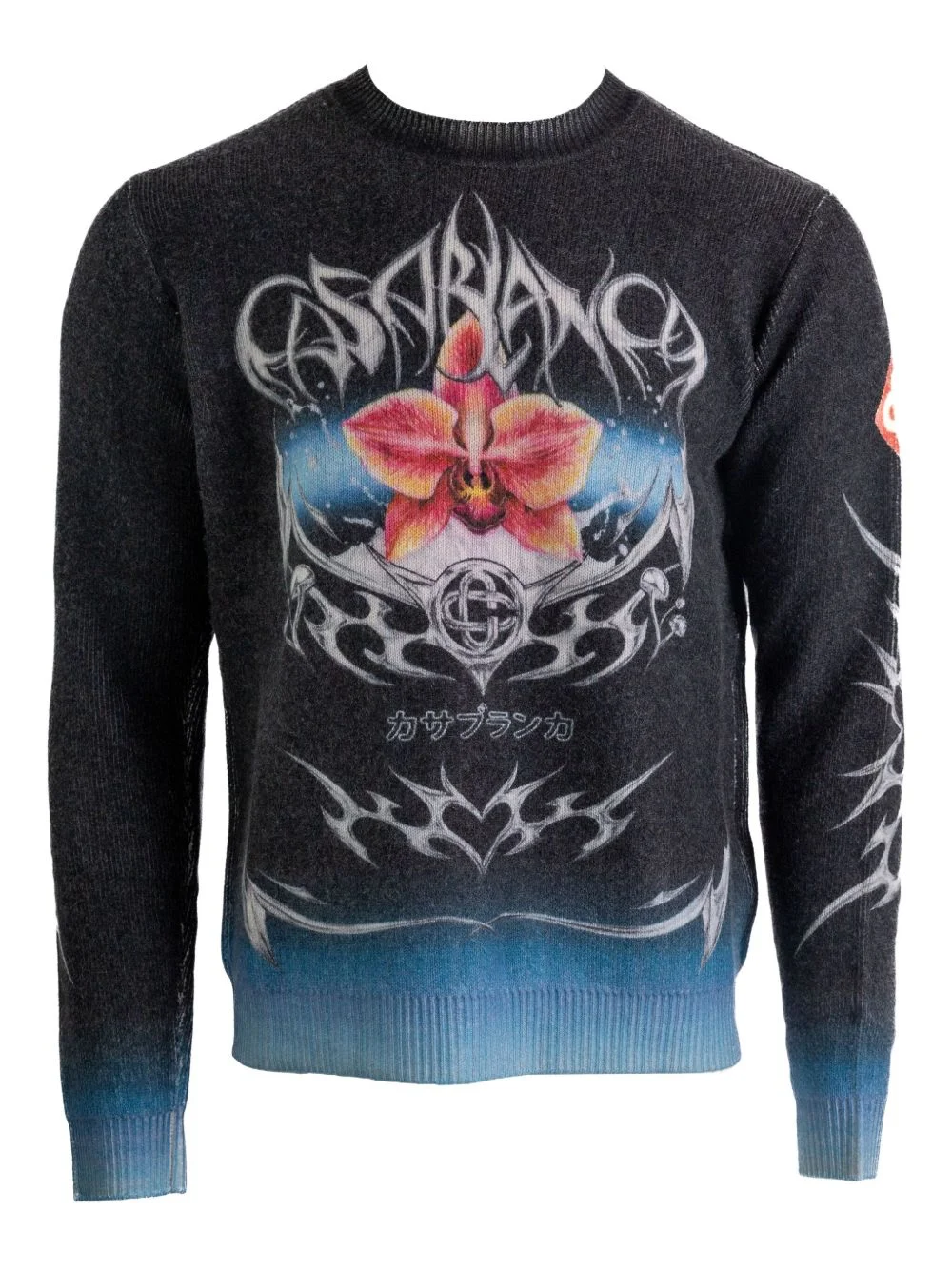 graphic crew-neck sweater - 1