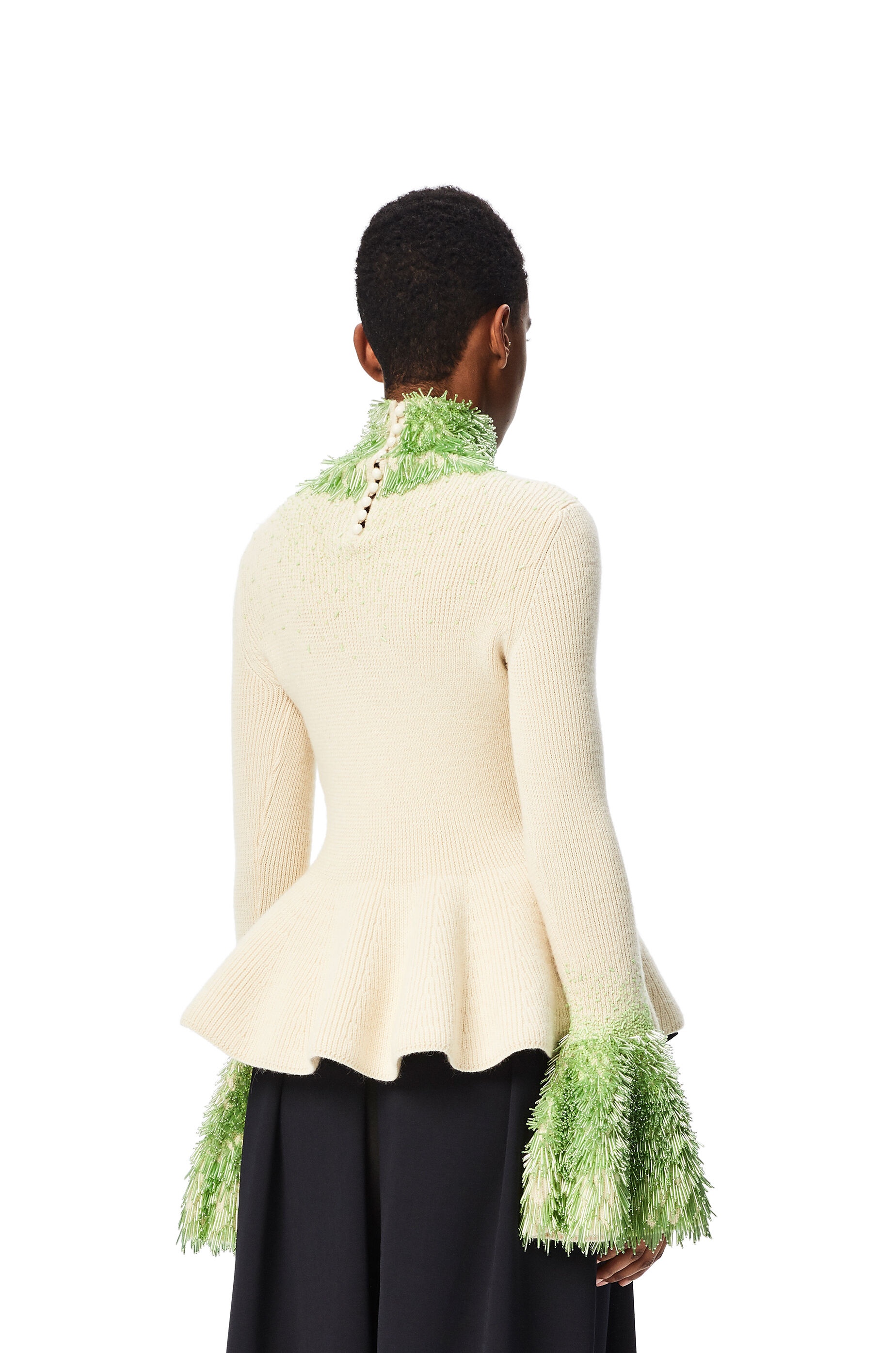 Embellished high neck sweater in wool and alpaca - 4