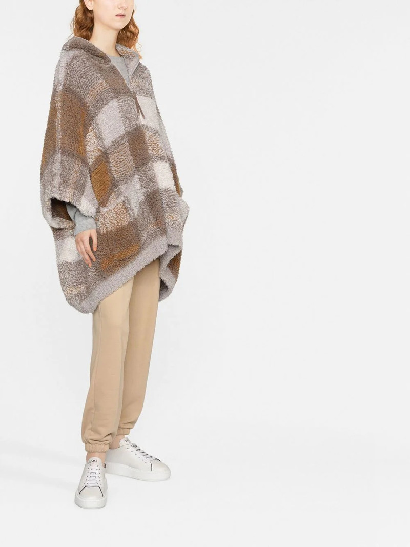 check-pattern cashmere poncho 3