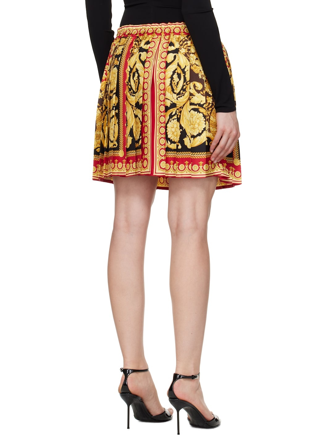 Yellow & Red Barocco 92 Foulard Silk Miniskirt - 3