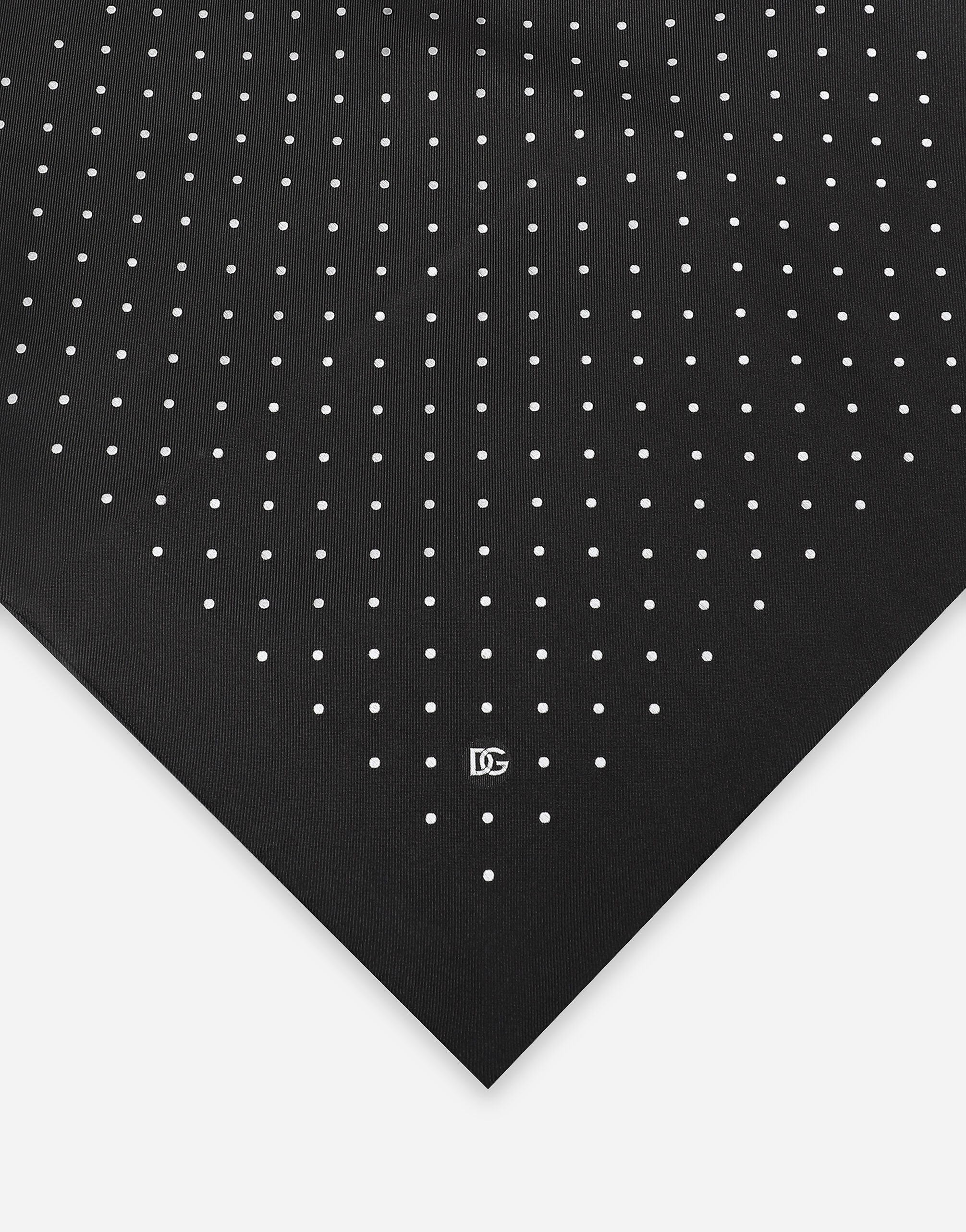 Silk jacquard pocket square with DG logo - 2