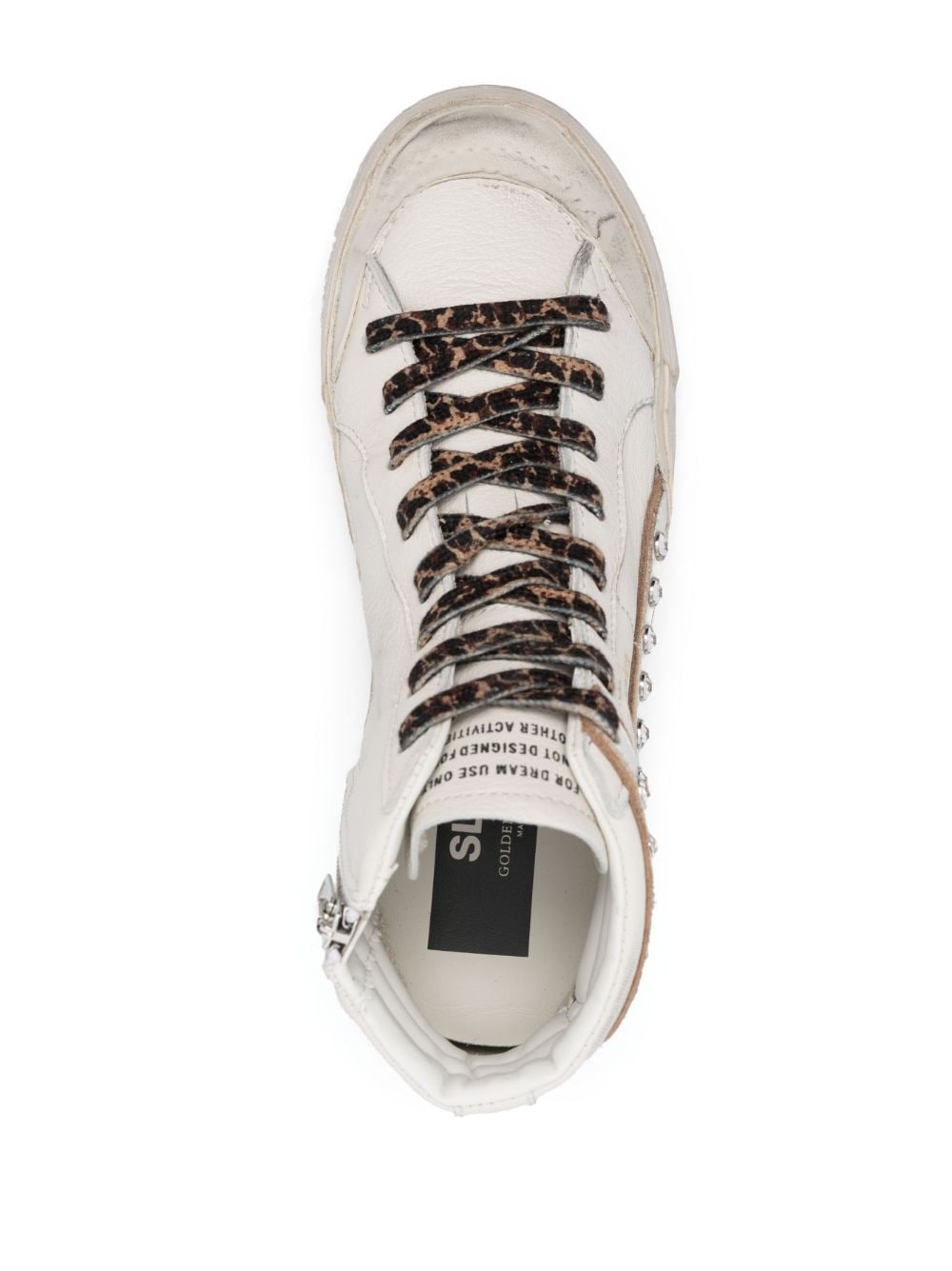 Slide crystal-embellished hi-top sneakers - 4