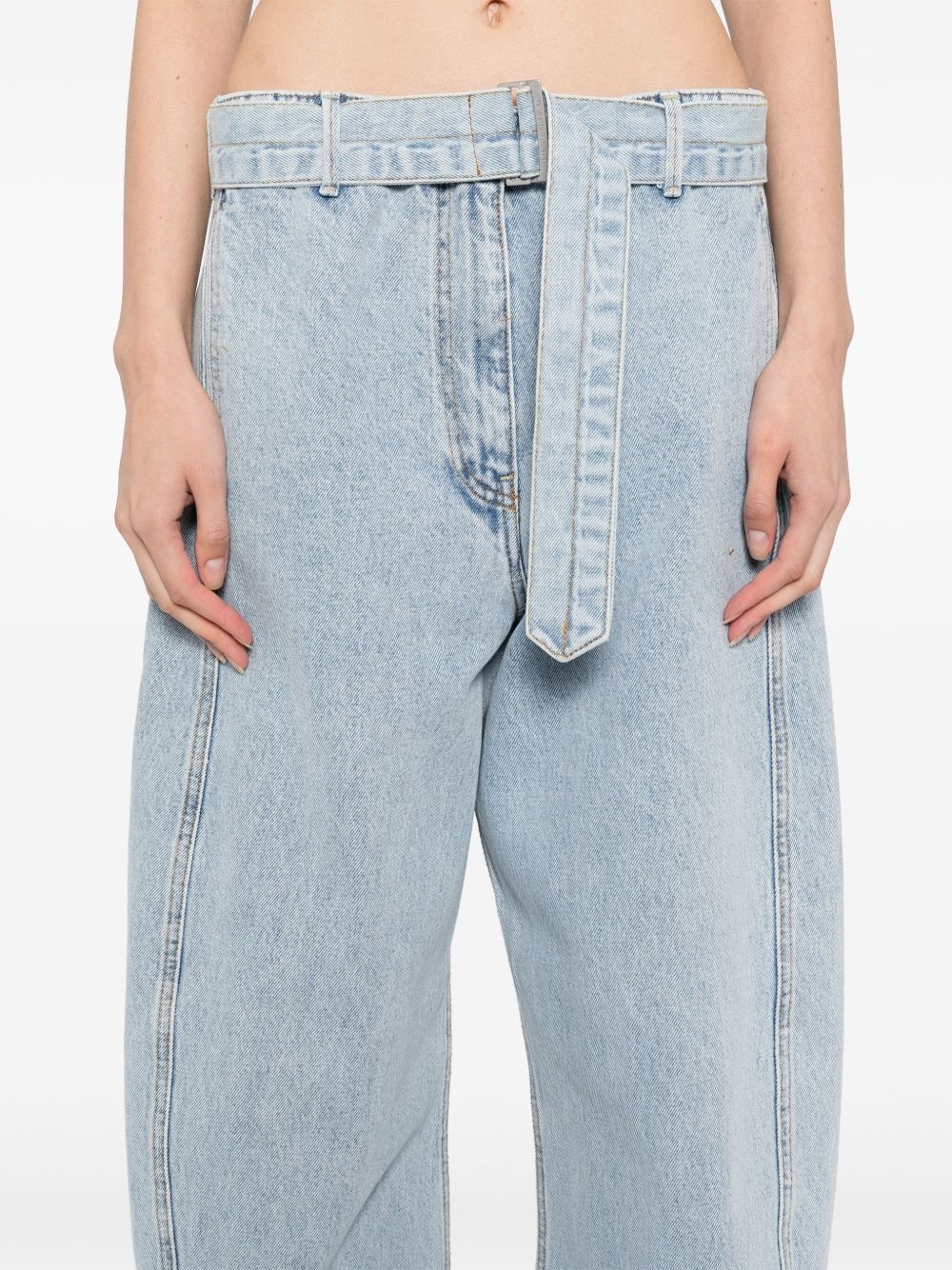 belted straight-leg jeans - 5