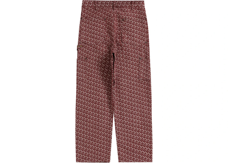 Supreme Supreme Monogram Double Knee Denim Painter Pant (FW21) Red outlook